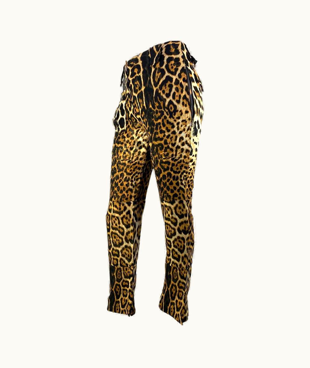 Saint Laurent S/S 2002 Yves Saint Laurent By Tom Ford Safari Runway Sheer Leopard Pants