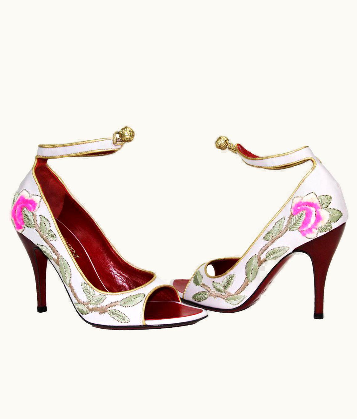 Saint Laurent Tom Ford For Yves Saint Laurent AW 2004 *Opium* Lotus Pumps Shoes 36.5 6