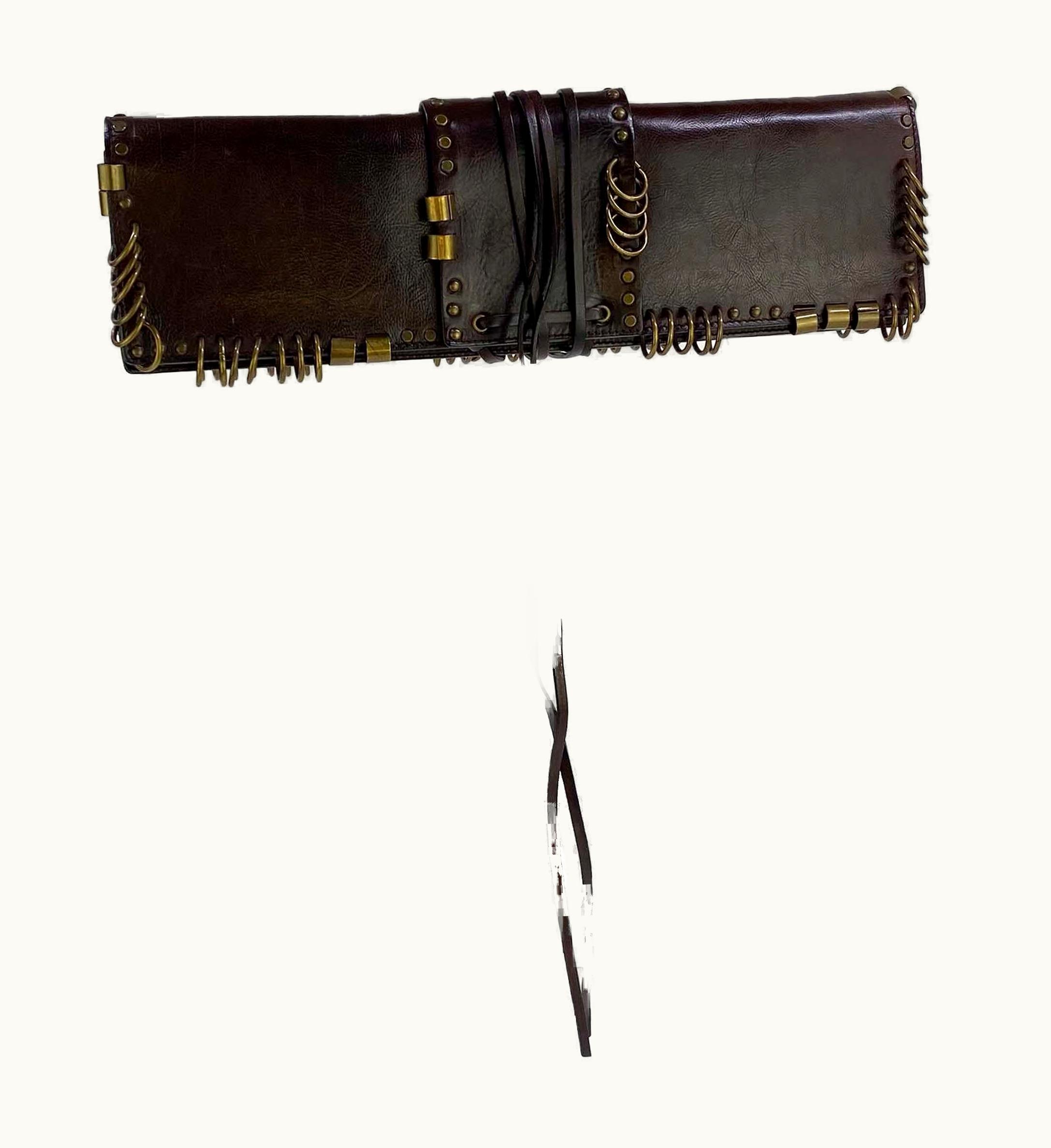 Saint Laurent S/S 2002 Yves Saint Laurent By Tom Ford Pierced Leather Safari Clutch