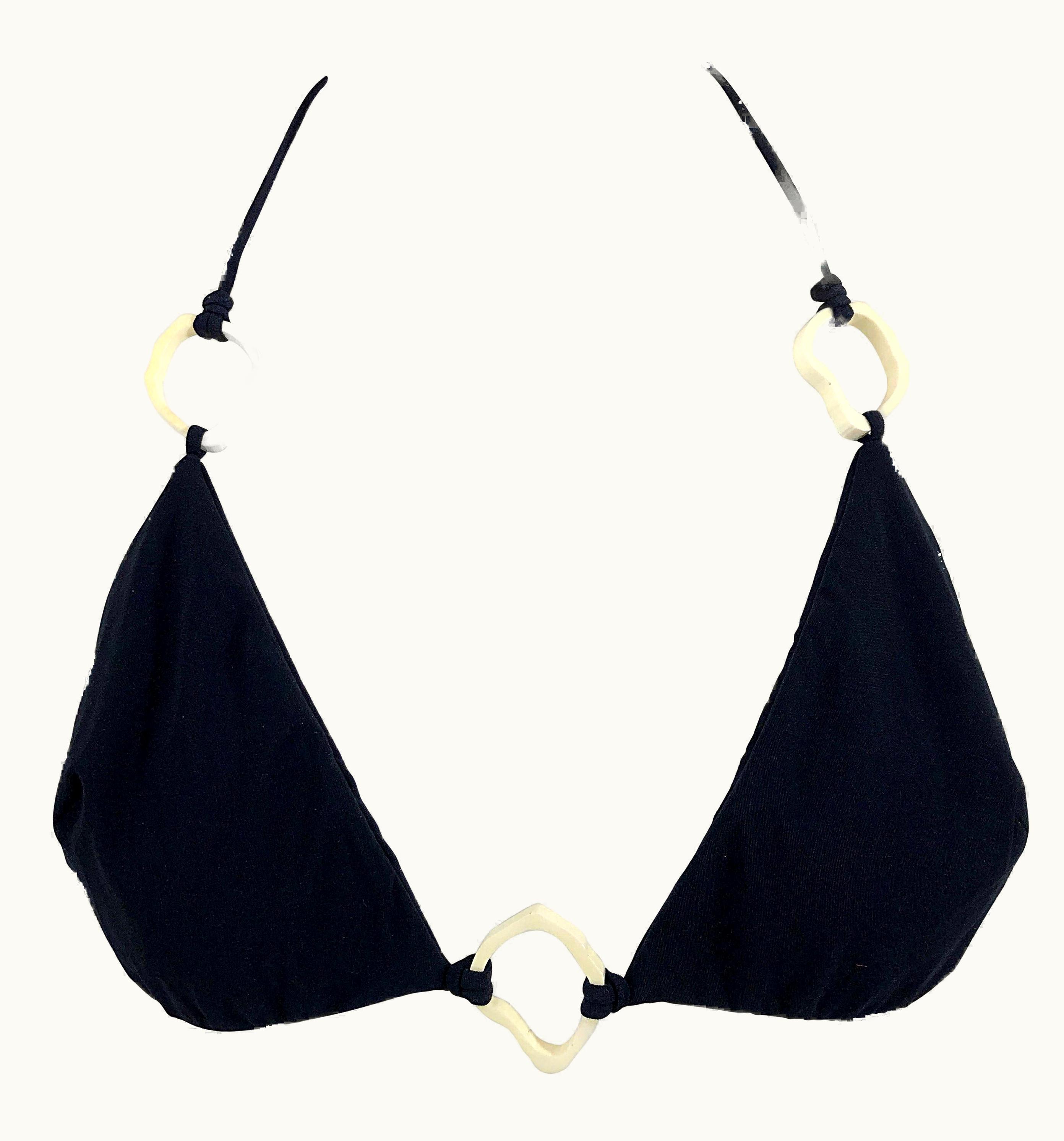 Saint Laurent Nwt Yves Saint Laurent Tom Ford YSL arge Black String Halter Bikini Top