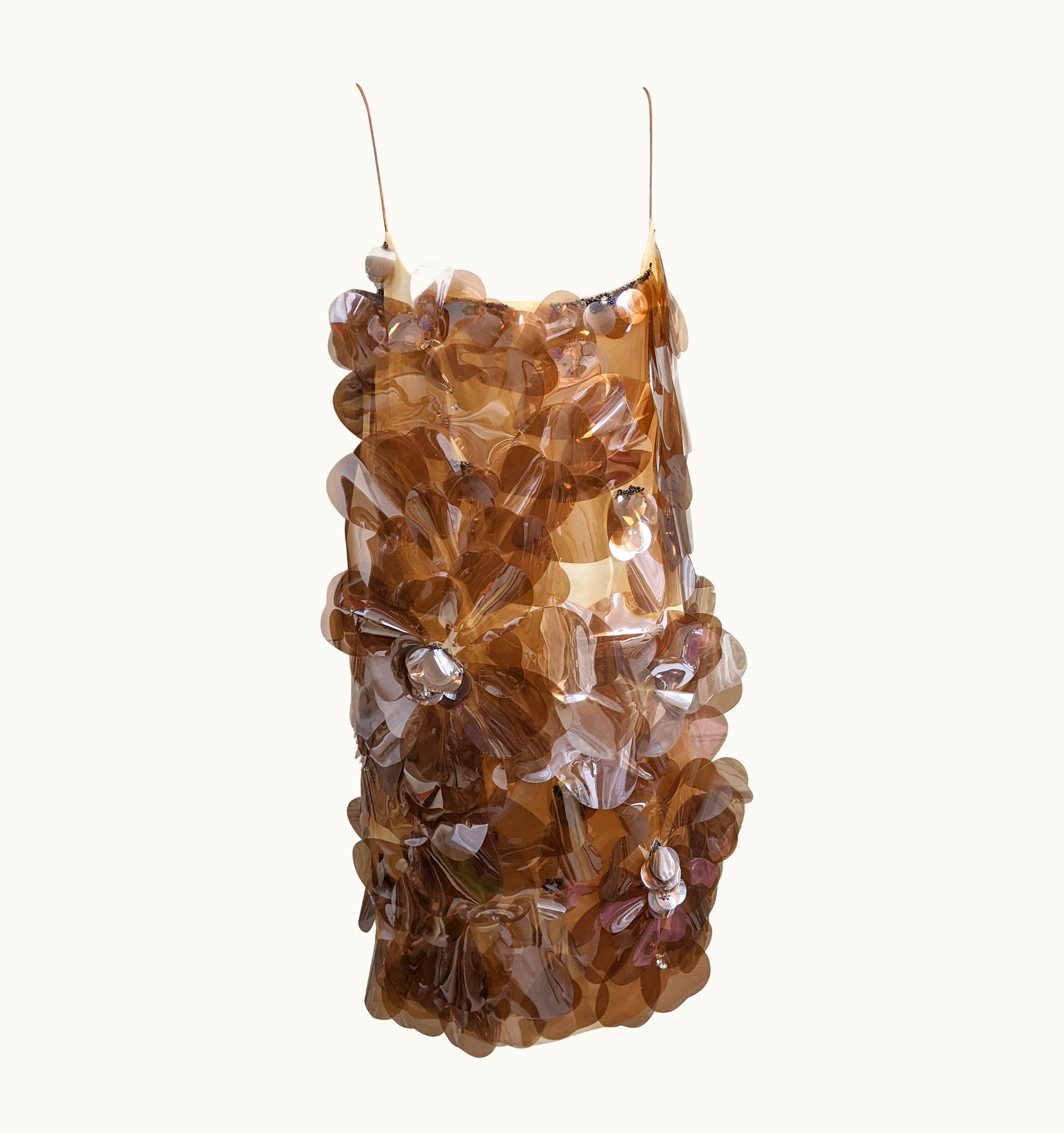 Saint Laurent YSL By Alber Elbaz Heart Paillette Mini Dress. S/S 2000