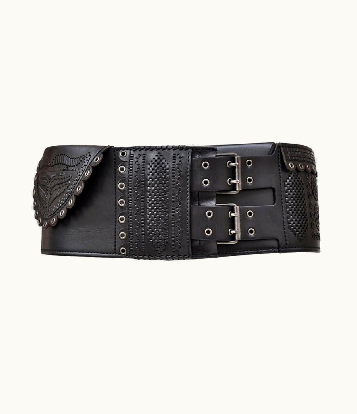 Saint Laurent Tom Ford For Yves Saint Laurent AW 2001 Wide Leather Belt With Secret Pocket