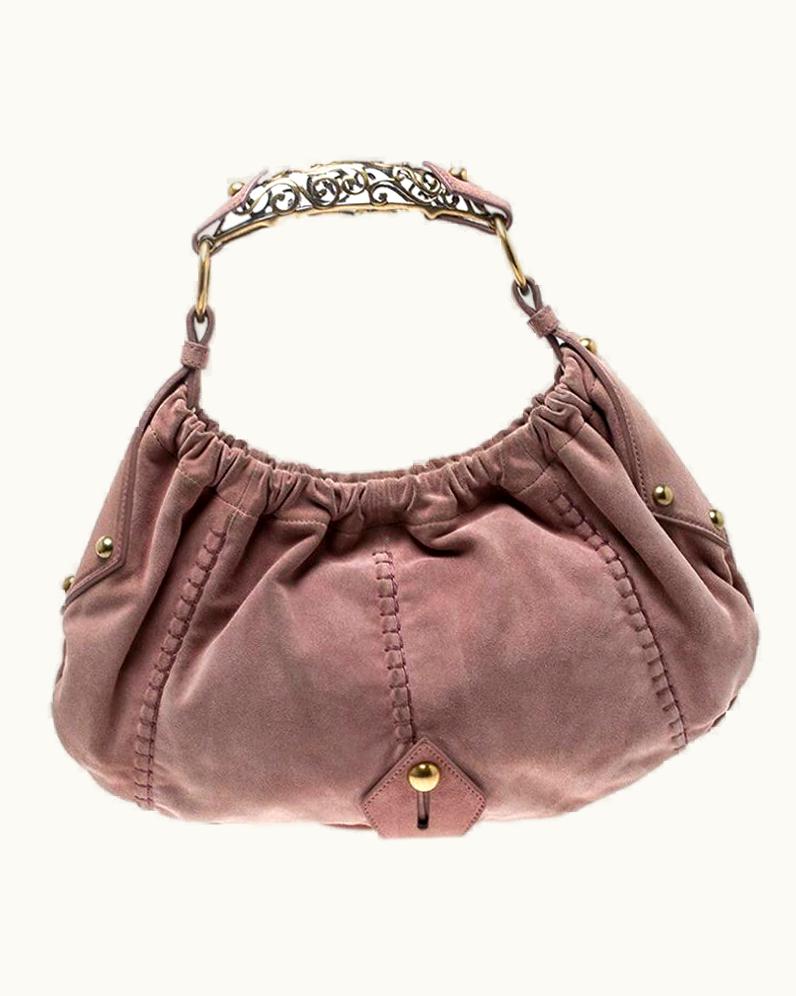 Saint Laurent Saint Laurent Paris Pink Suede VIncennes Mombasa Hobo