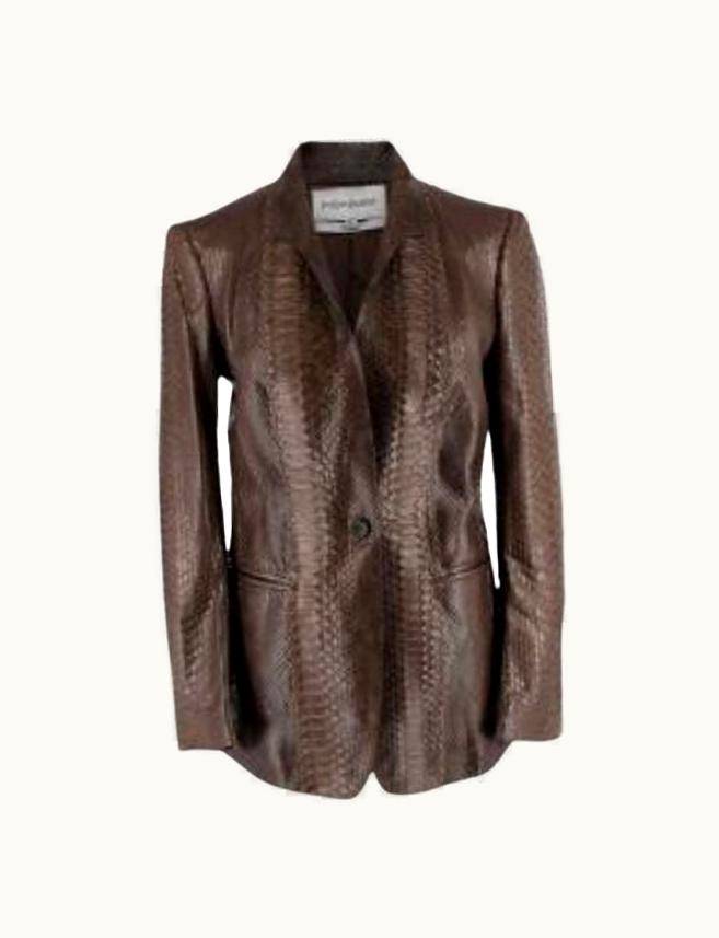 Saint Laurent Saint Laurent Brown Vintage Python Single Breasted Blazer