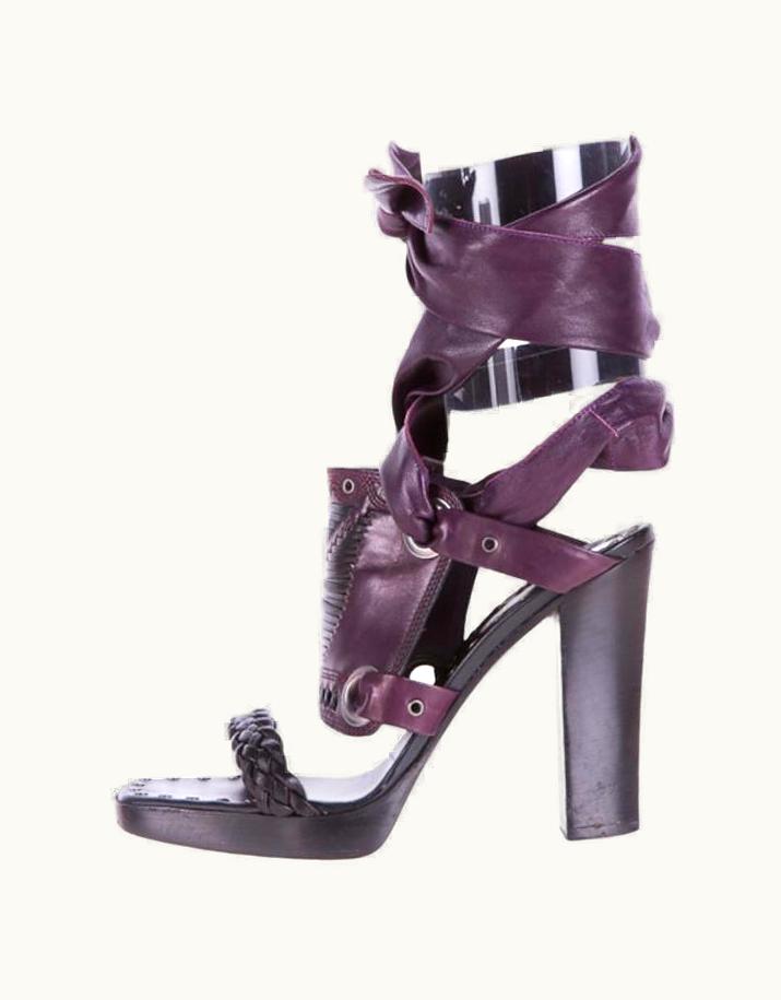 Saint Laurent AW 2001 Iconic Vintage Tom Ford For YSL Bondage Leather Sandals