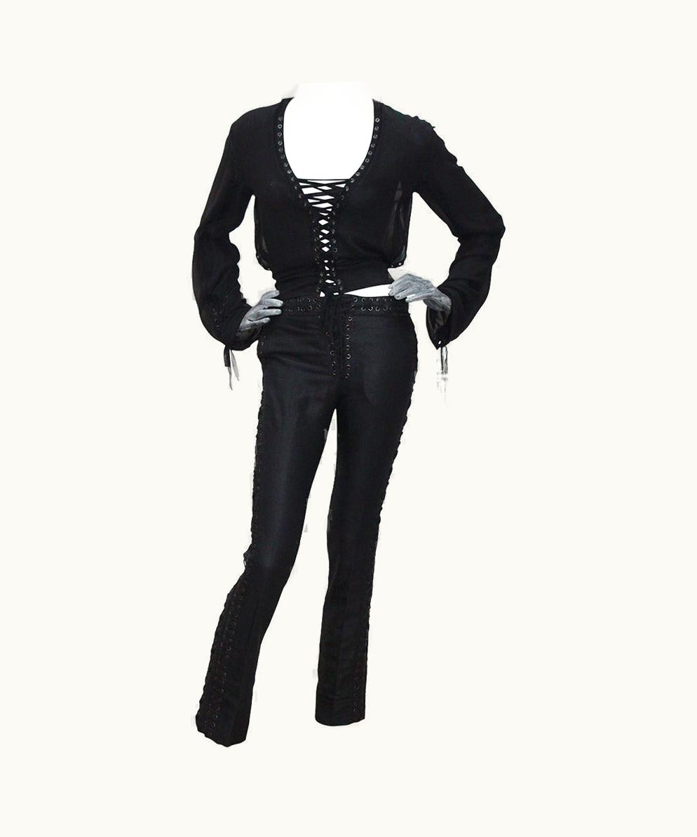 Saint Laurent Tom Ford For Yves Saint Laurent Rock N' Roll Lace Up Ensemble (Fall 2001)