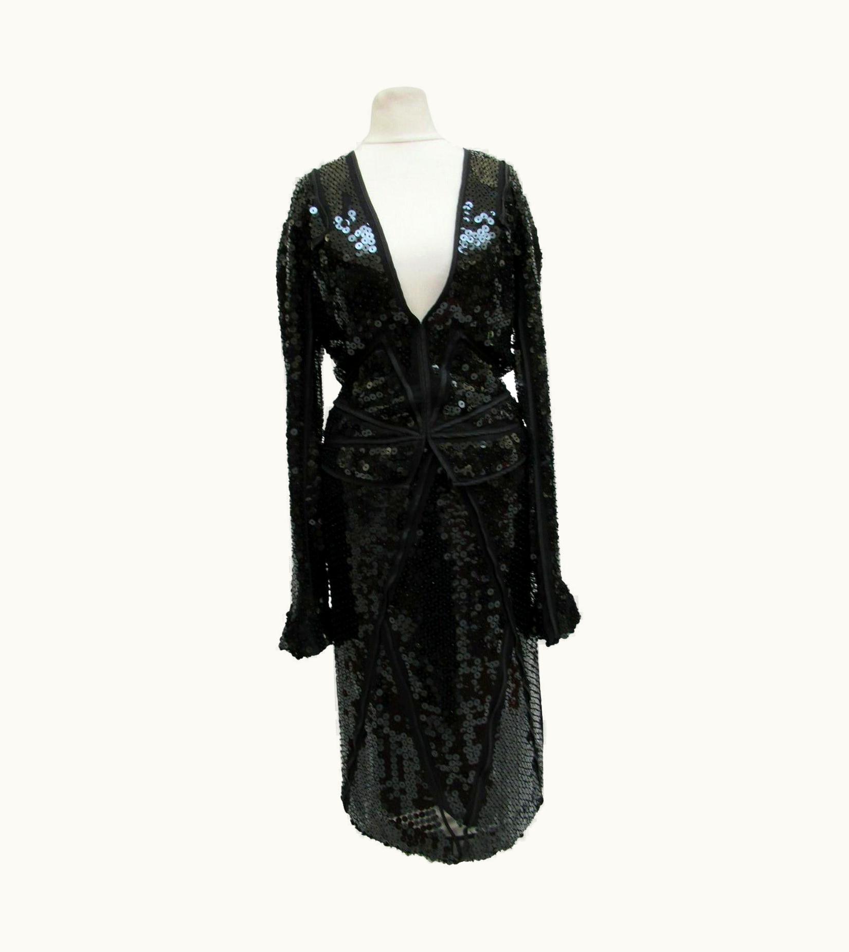 Saint Laurent 2002 Vintage Tom Ford For Yves Saint Laurent Black Embellished Suit