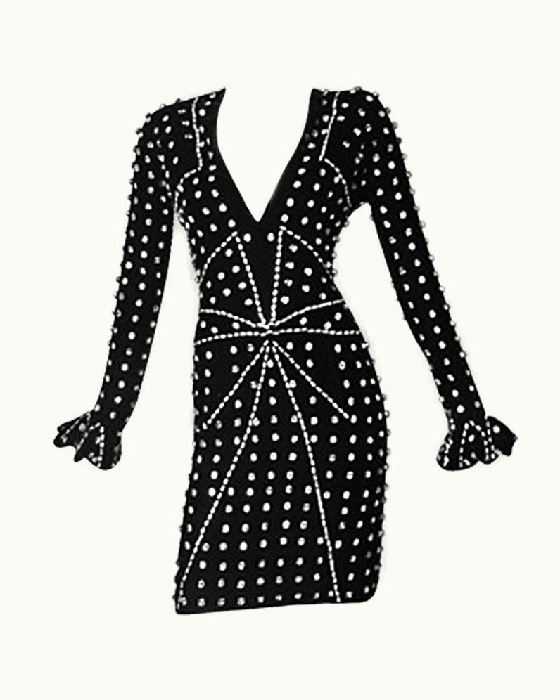 Saint Laurent Iconic Yves Saint Laurent Jeweled Velvet Evening Dress In Book Cond! Rare