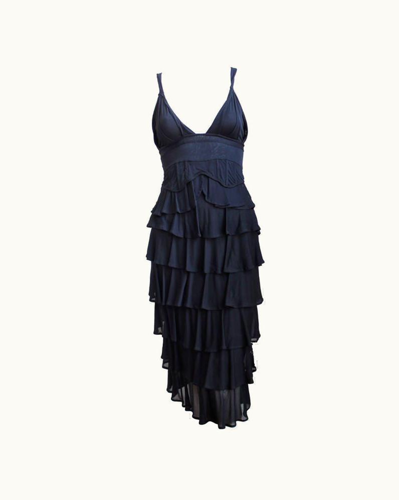 Saint Laurent Tom Ford For Yves Saint Laurent 2003 Black Tiered Dress UZ0586390