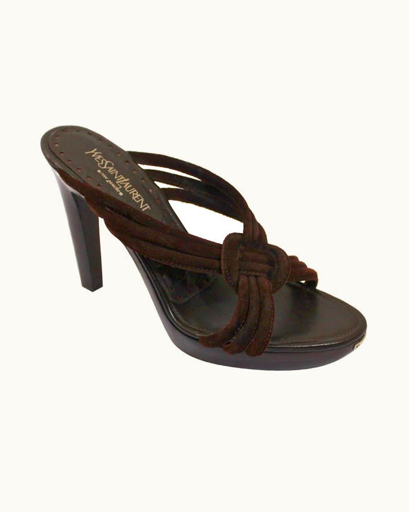 Saint Laurent 2004 Tom Ford For Yves Saint Laurent Brown Suede Platforms