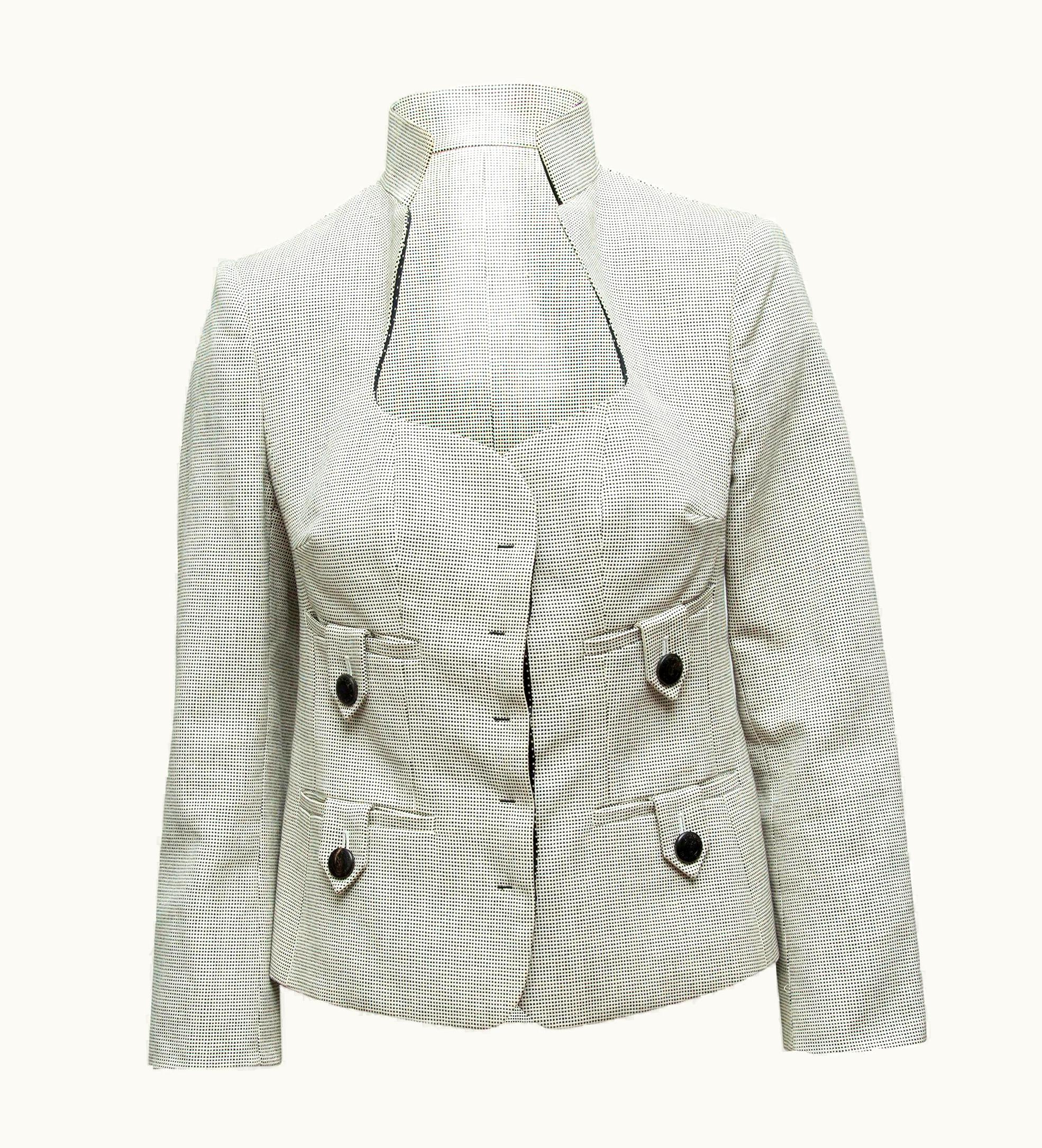 Saint Laurent Yves Saint Laurent Black & White S/S 2005 Dotted Jacket