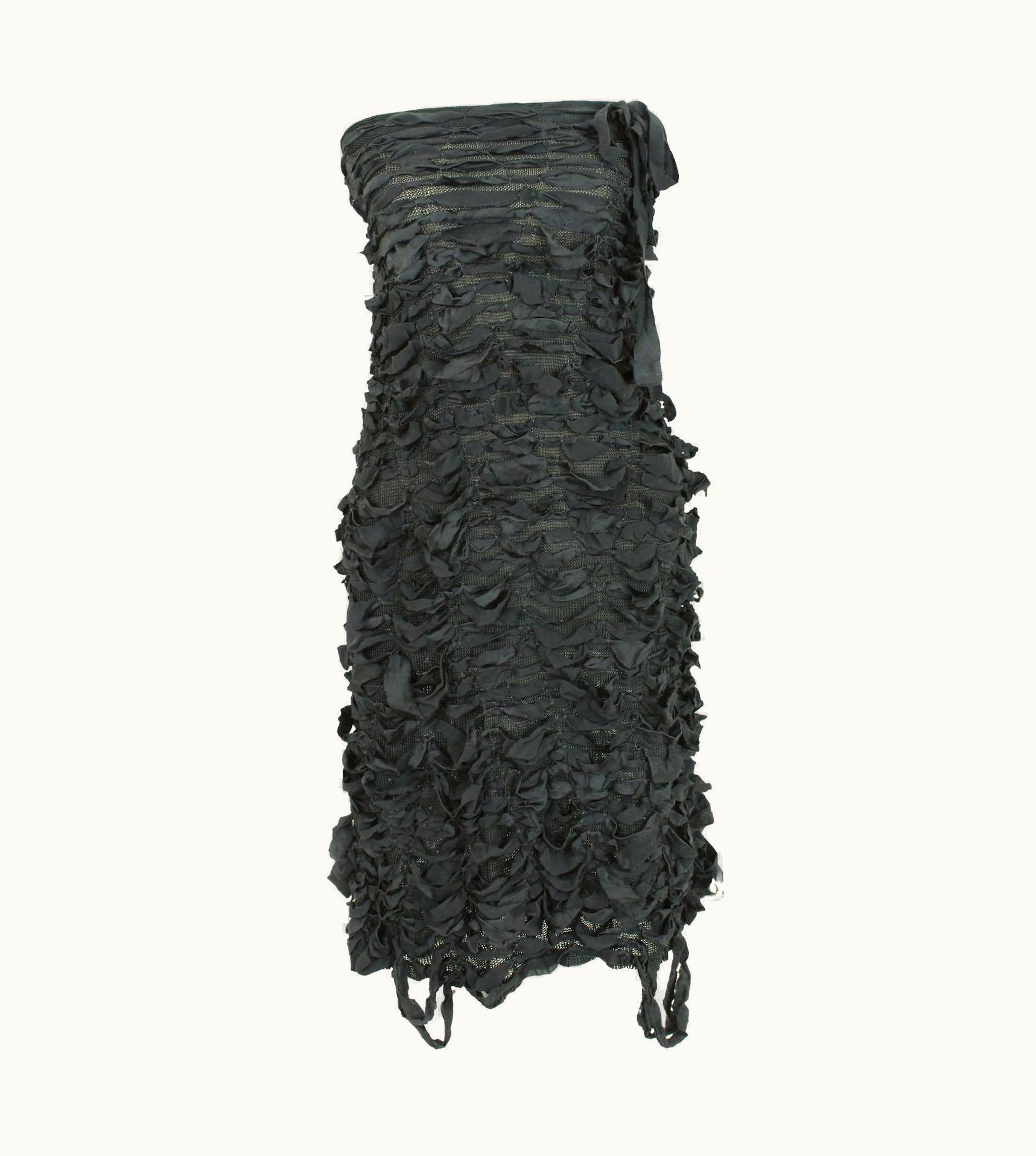 Saint Laurent Yves Saint Laurent Rive Gauche Lbd Ruffle Sheath Evening Dress