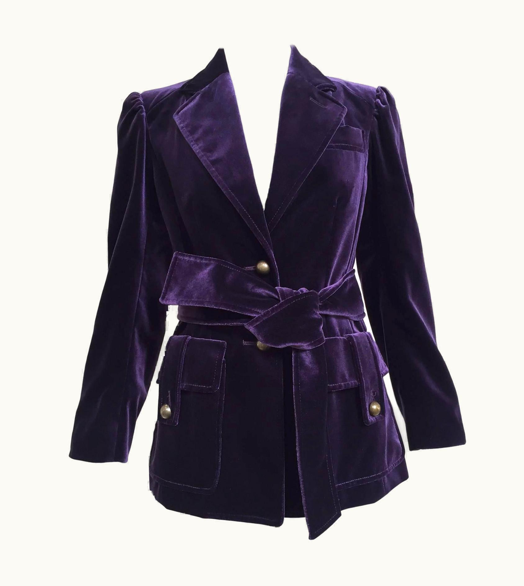 Saint Laurent Yves Saint Laurent By Tom Ford Violet Velvet Safari Jacket