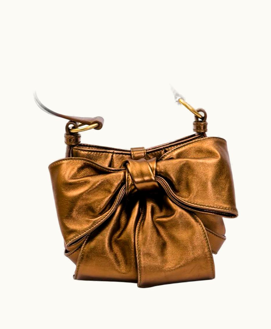 Saint Laurent Yves Saint Laurent 'Bow' Bag In Copper Lambskin