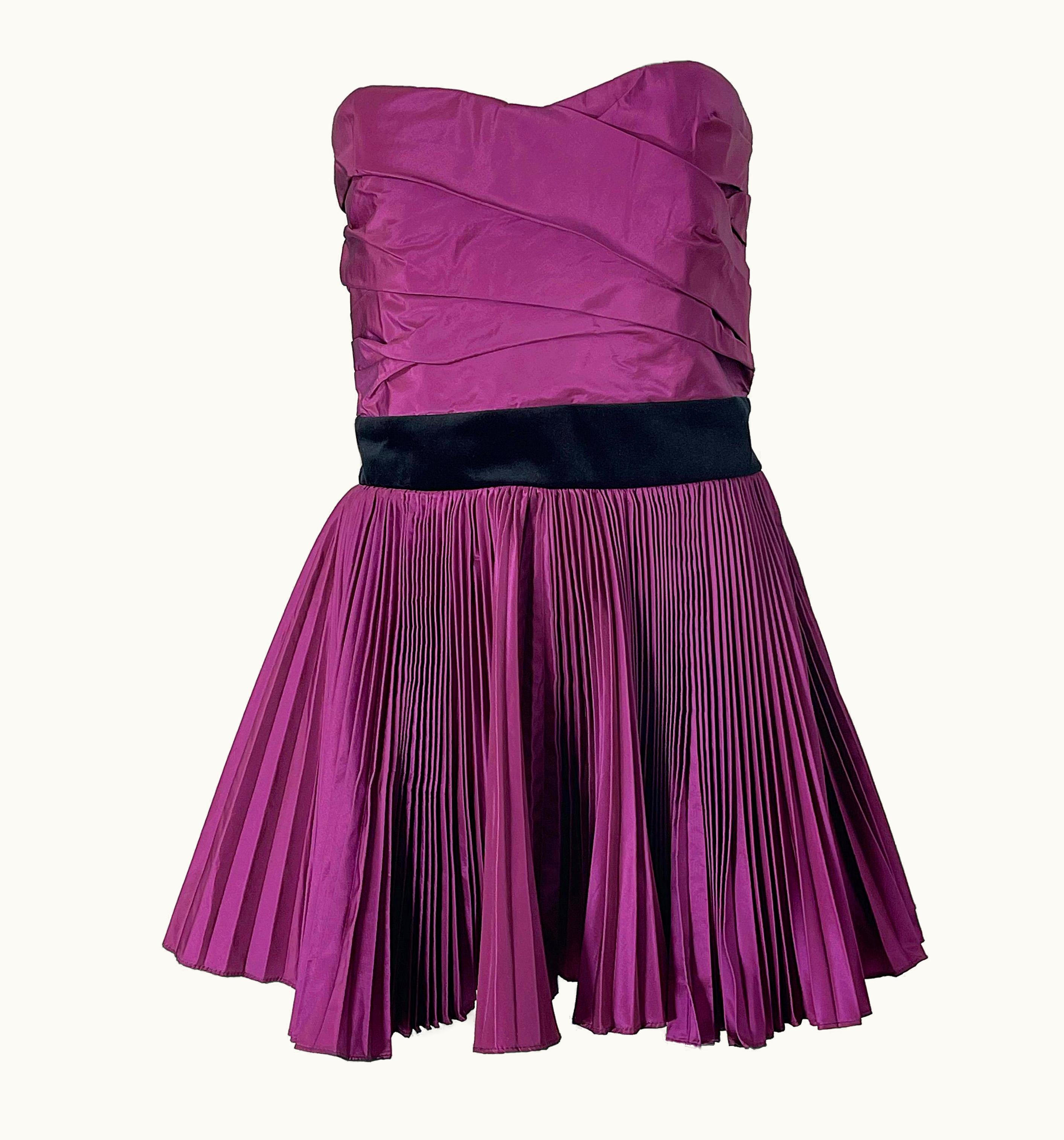 Saint Laurent Yves Saint Laurent S/S 2012 Stefano Pilati Purple Silk Taffeta Mini Dress Or Top