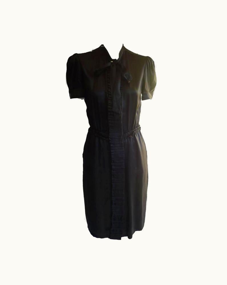 Saint Laurent Stefano Piloti Yves Saint Laurent Rg Black Silk Dress ()