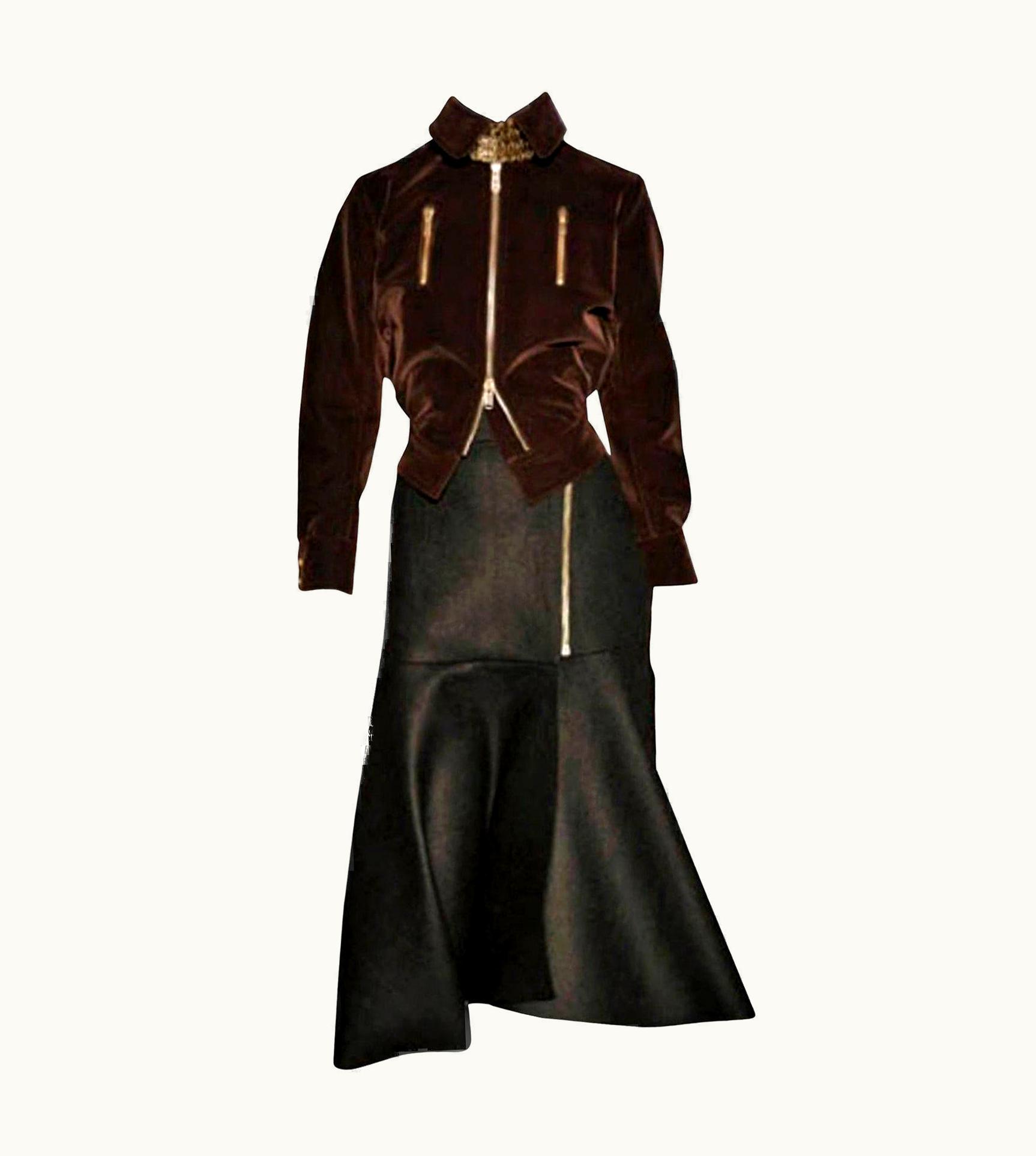 Saint Laurent Yves Saint Laurent YSL AW 2008 Runway Heavy Wool Skirt & Jacket Set