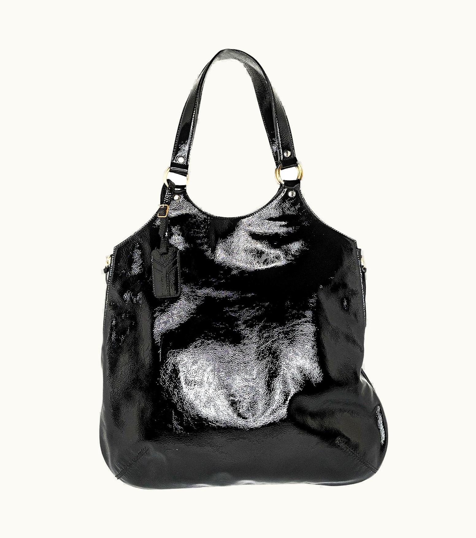 Saint Laurent YSL Saint Laurent Patent Leather Tribute Tote Black