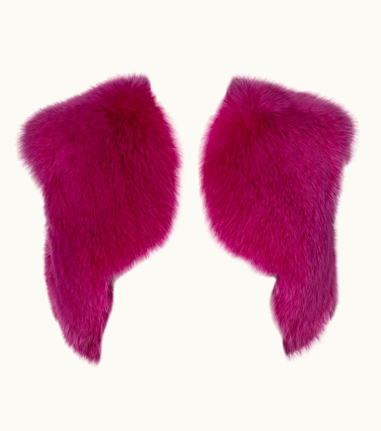 Saint Laurent Yves Saint Laurent Edition Soir Shocking Pink Fox Fur Vest YSL 2009