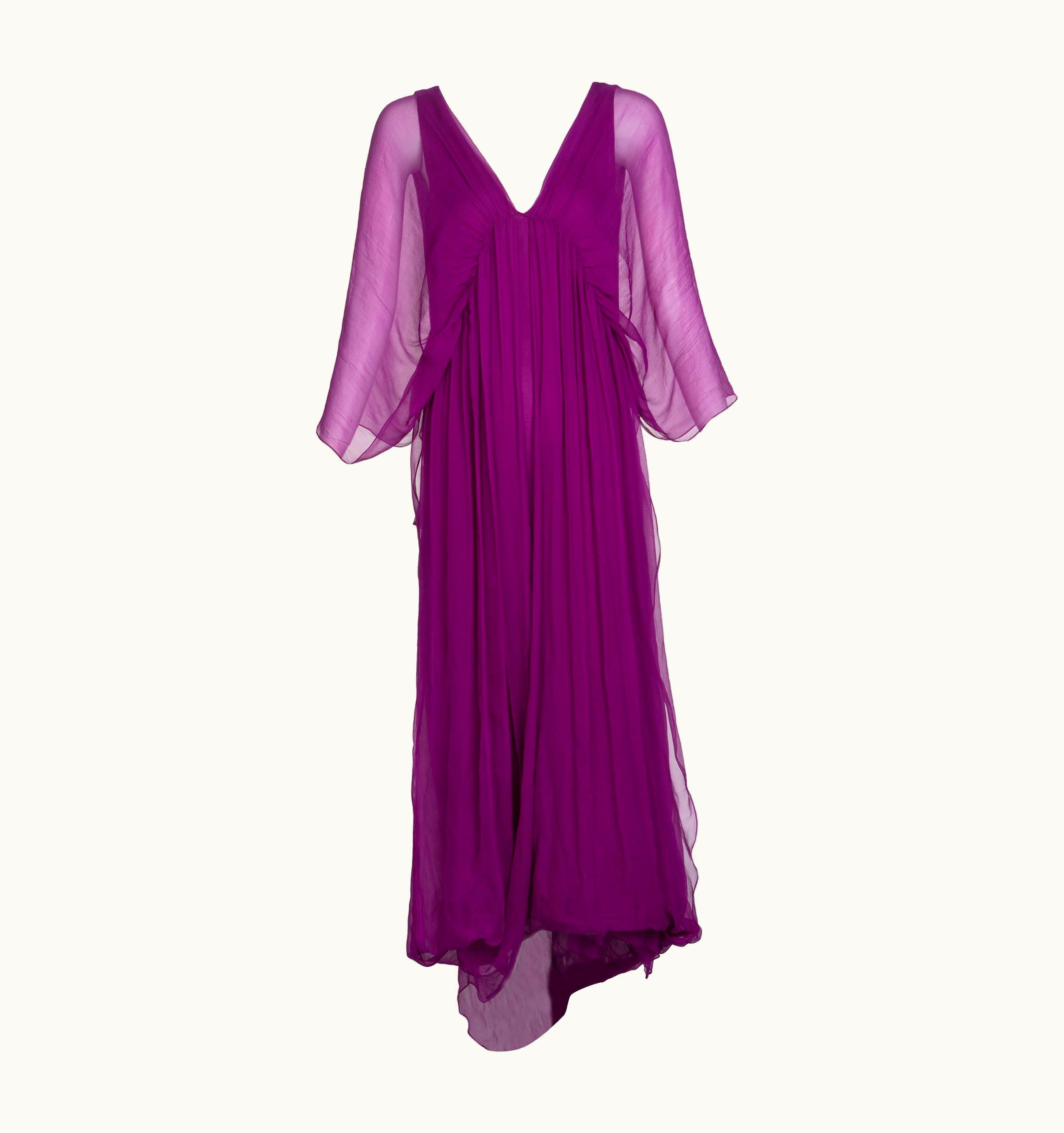 Saint Laurent Yves Saint Laurent Edition Soir Chiffon Evening Dress Circa 2019