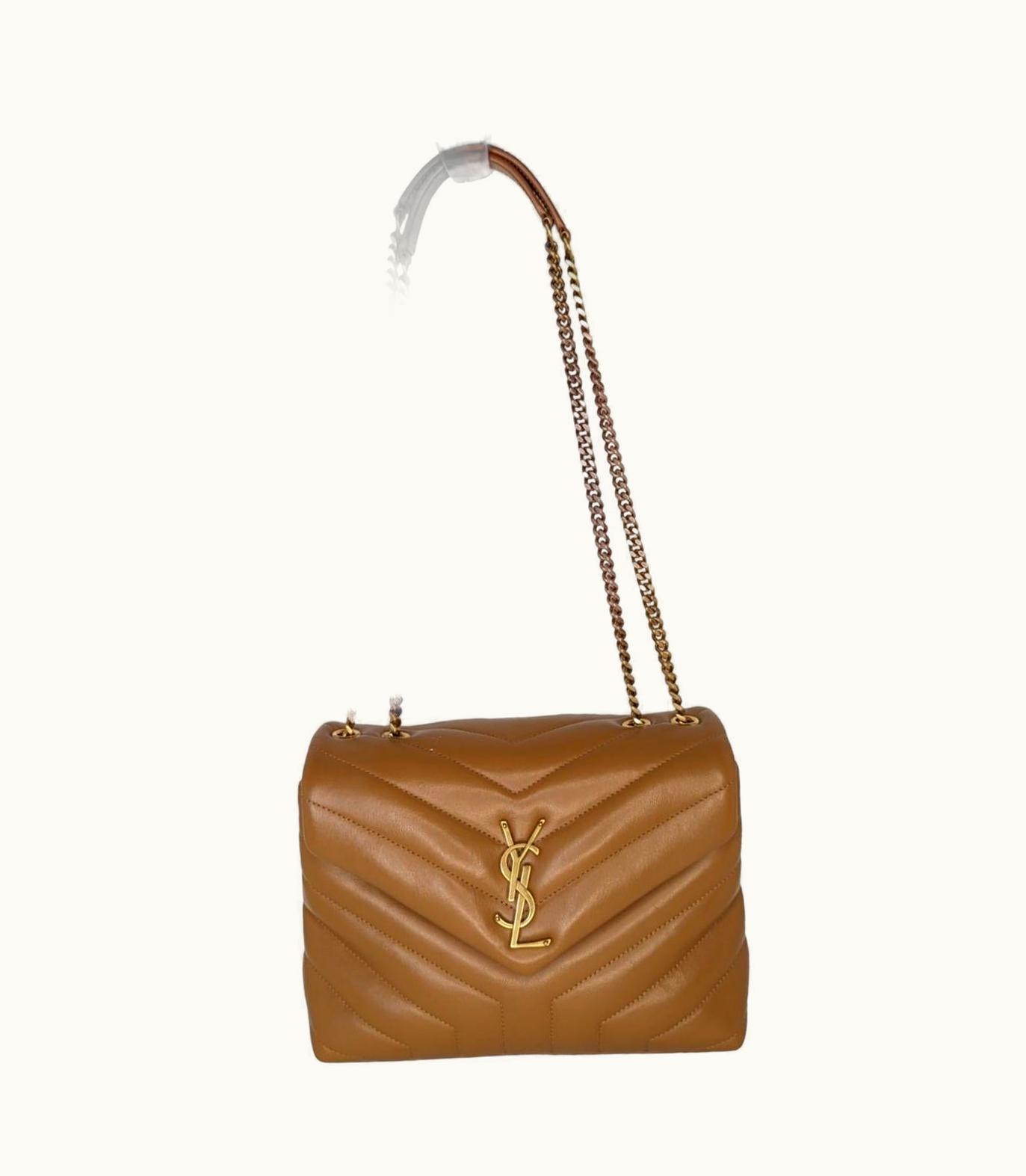 Saint Laurent Saint Laurent Dark Naturel Small Loulou Matelassé Shoulder Bag