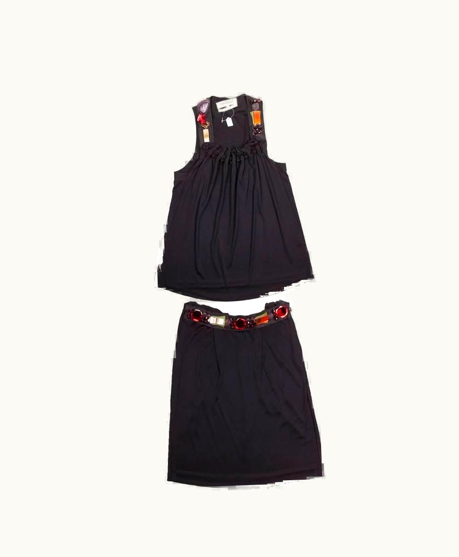 Saint Laurent Ensemble Yves Saint Laurent Black Top And Skirt