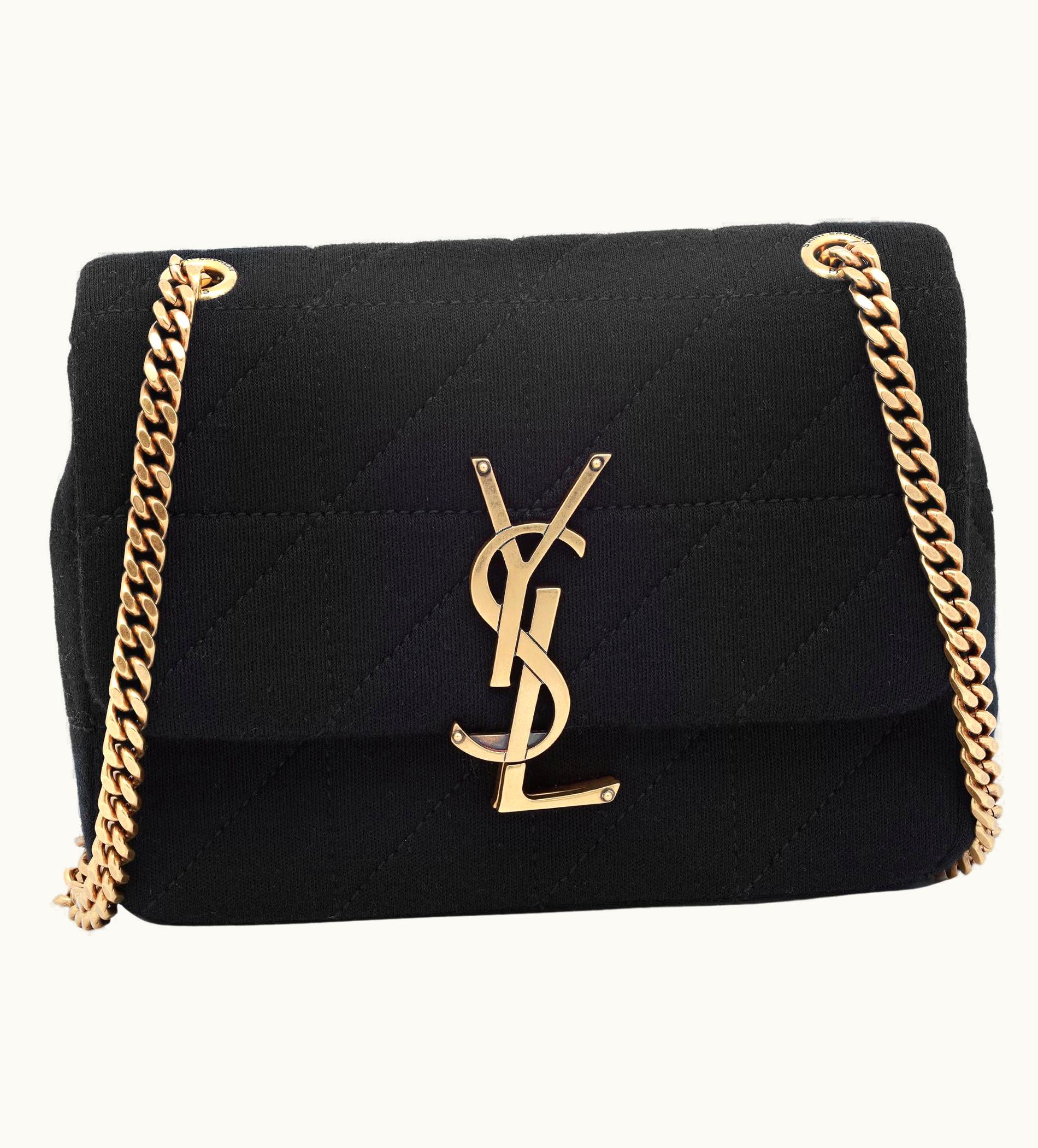 Saint Laurent Saint Laurent Jamie Mini Quilted Wool Black Crossbody Bag