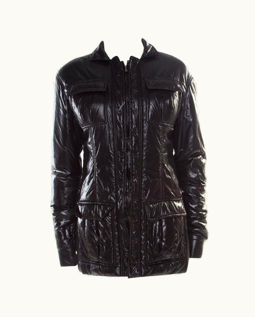 Saint Laurent Yves Saint Laurent Paris Black Zip Front Windcheater Jacket