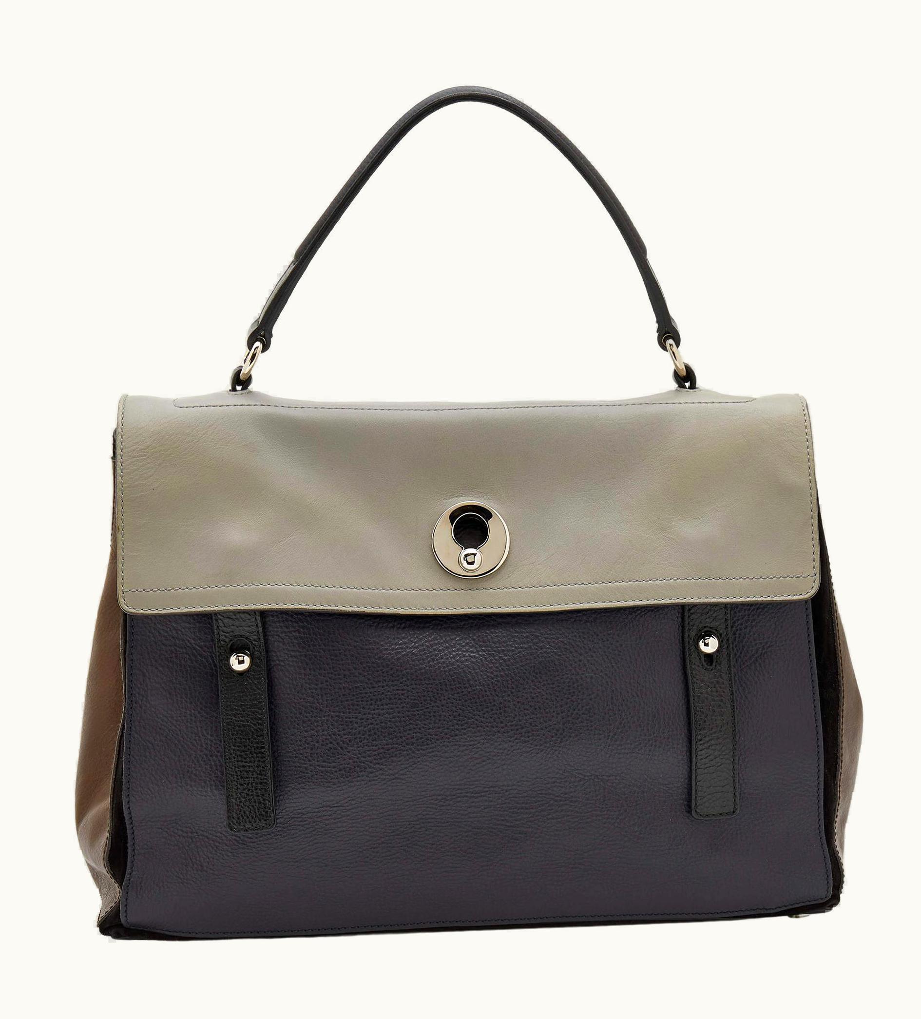 Saint Laurent Yves Saint Laurent Tri Color Leather Large Muse Two Top Handle Bag