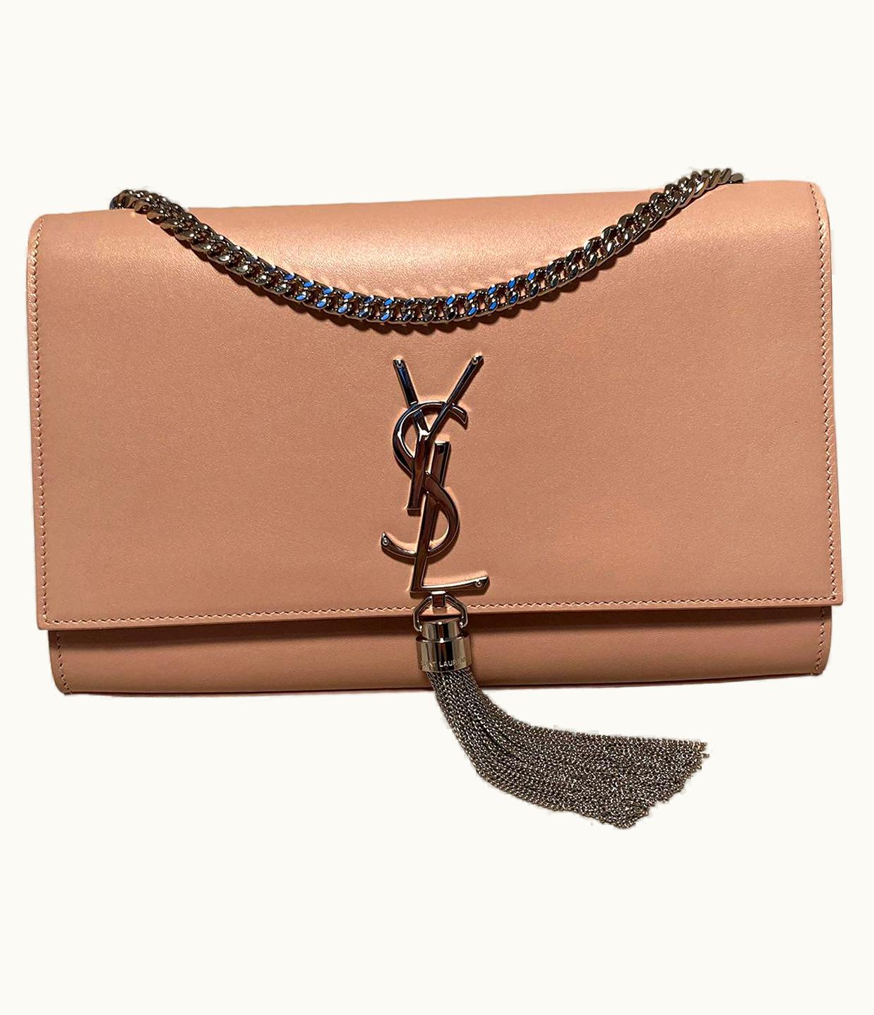 Saint Laurent Saint Laurent Medium Kate Monogram Tassel Bag In Pale Pink