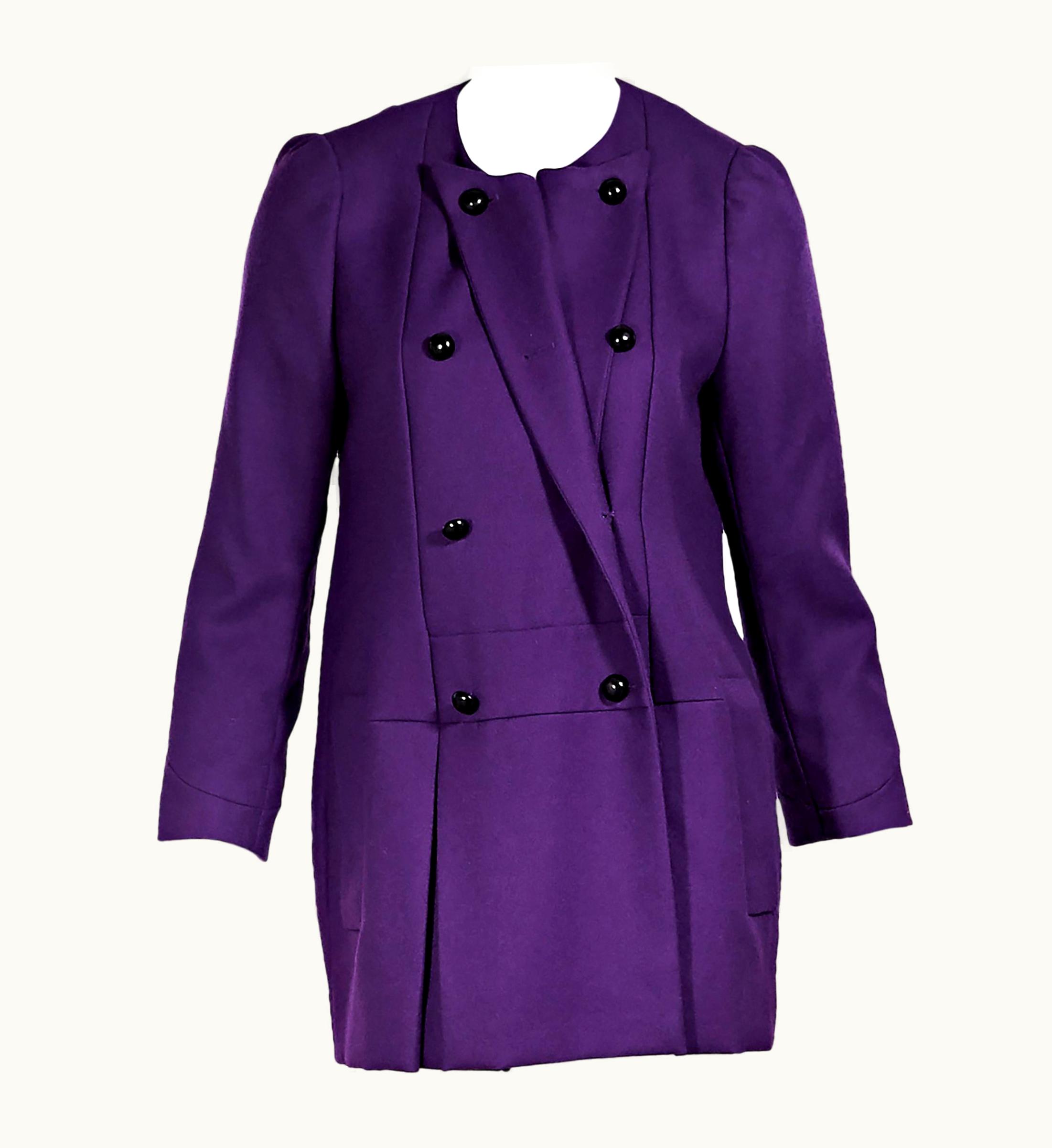 Saint Laurent Purple Yves Saint Laurent Wool Coat AW 2011