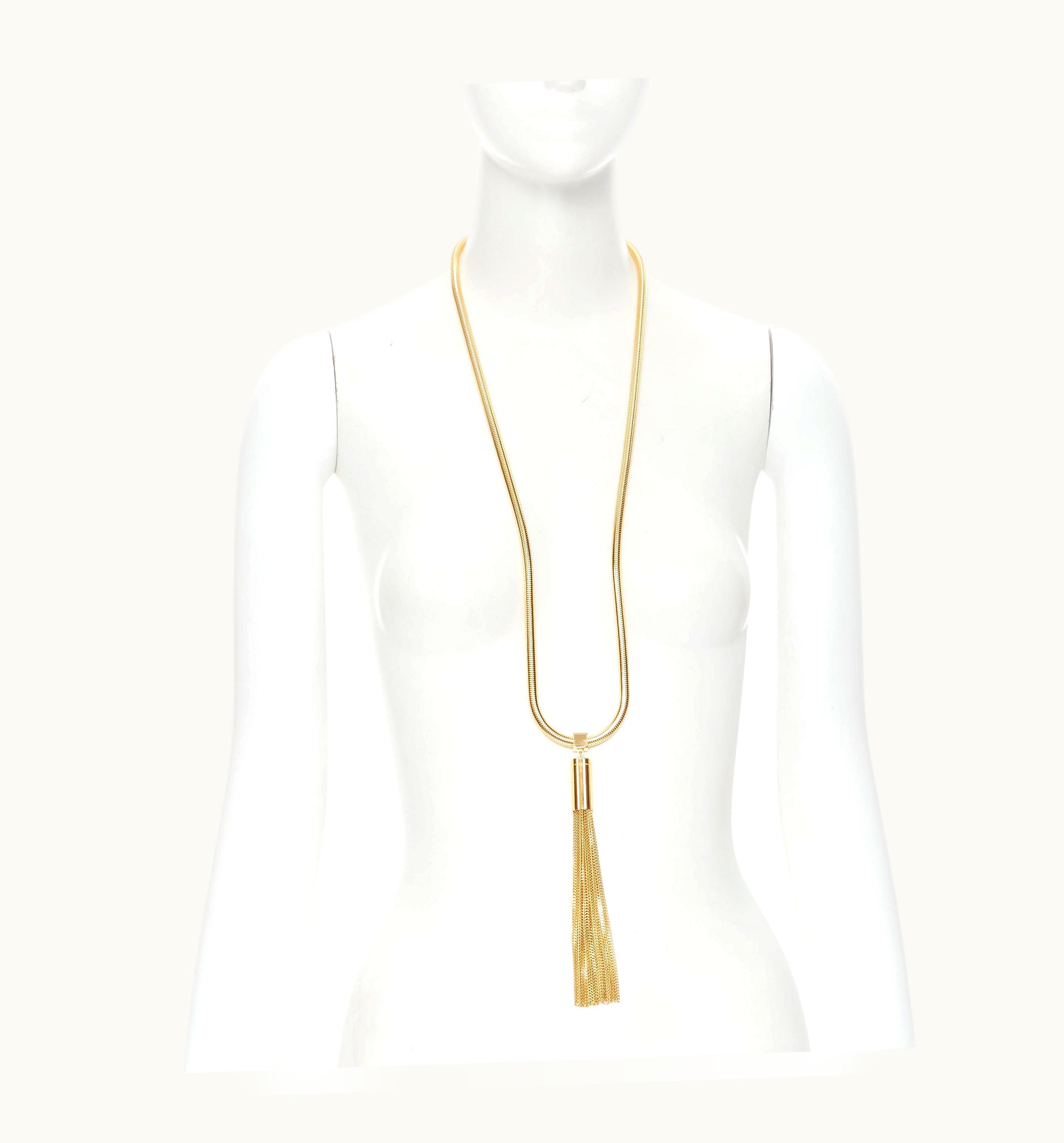 Saint Laurent Saint Laurent Hedi Slimane 2013 Runway Opium Gold Tassel Coil Necklace