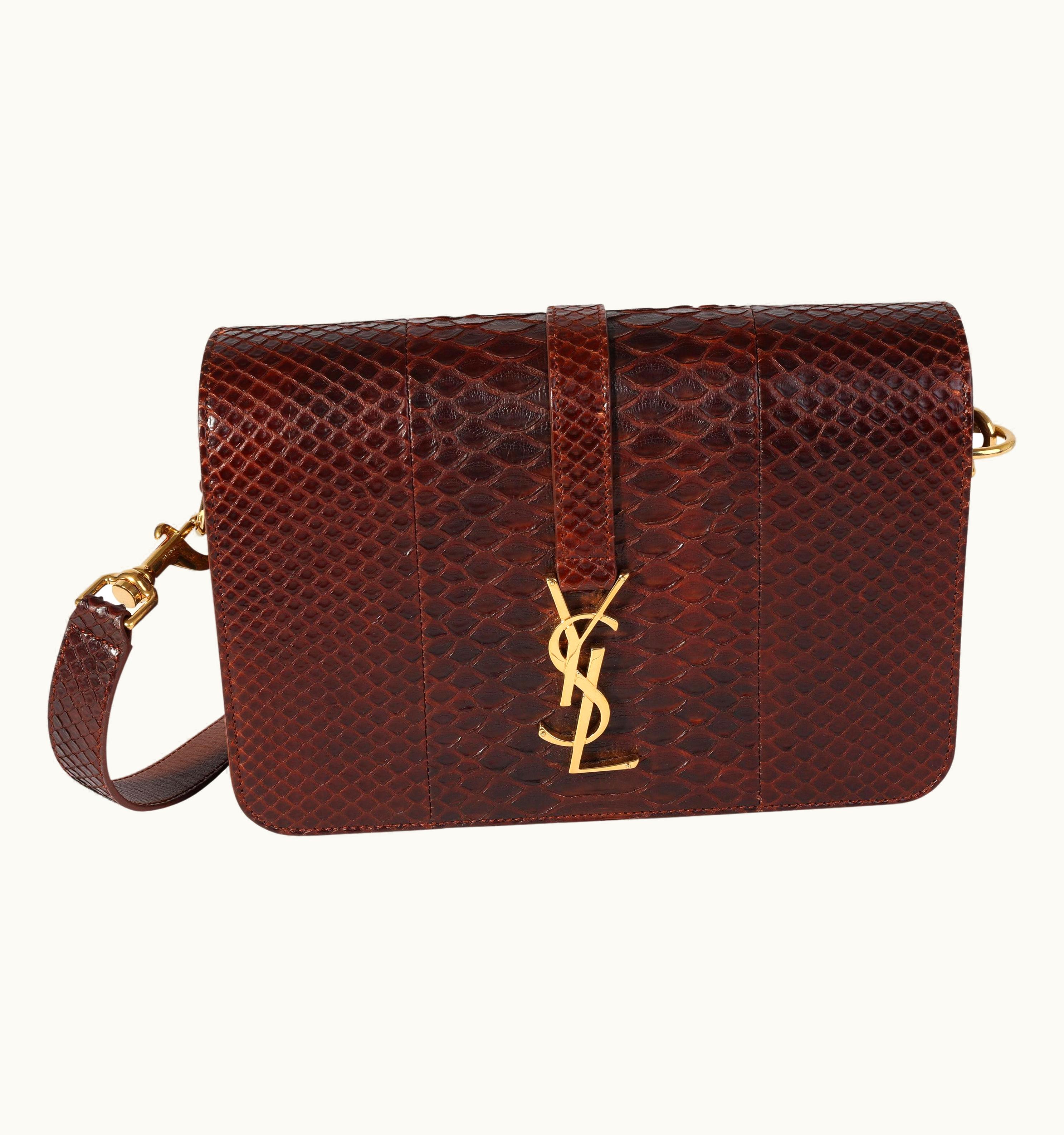 Saint Laurent Saint Laurent Brown Python Monogram Université Flap Bag UZ0586765