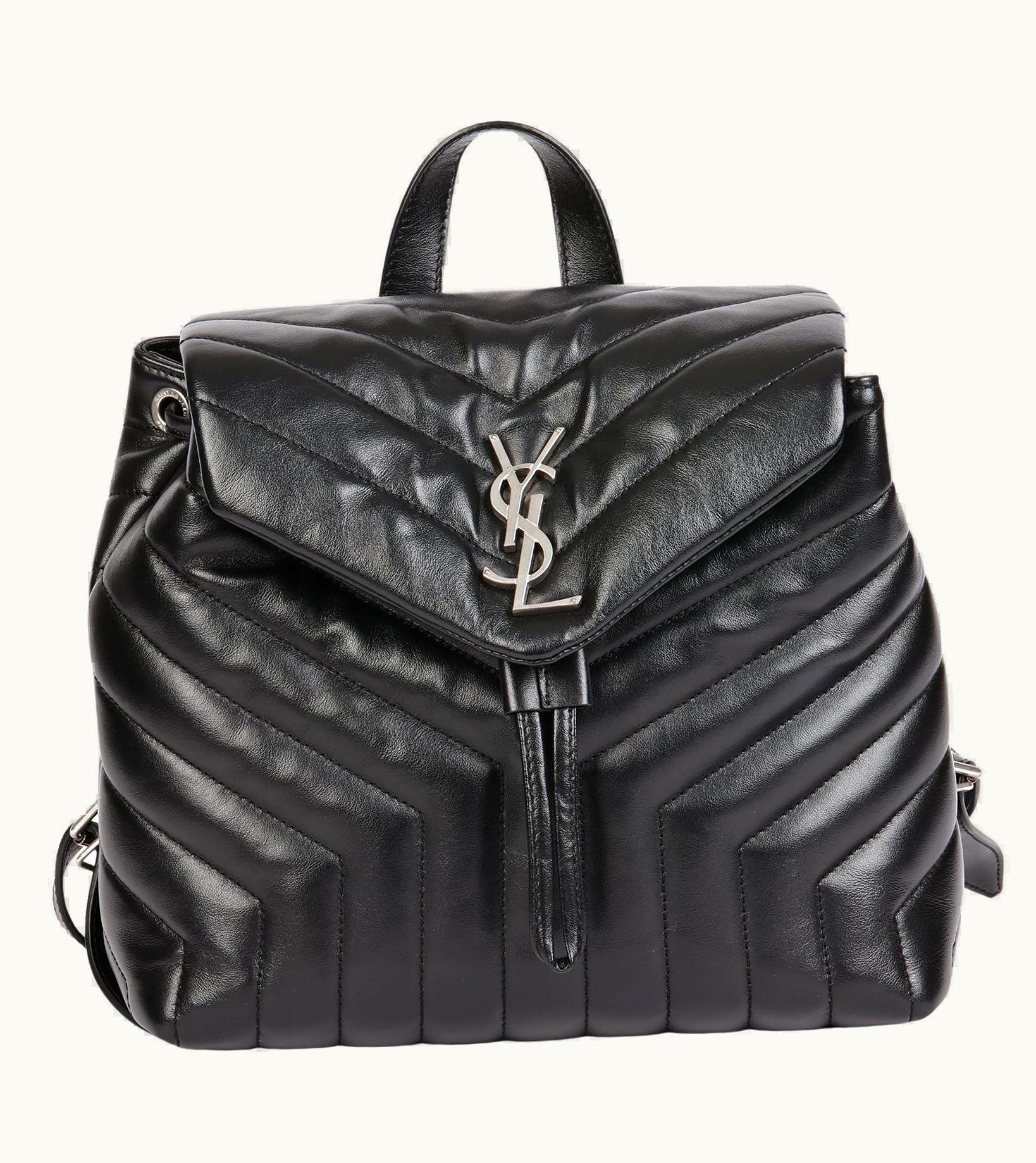 Saint Laurent Saint Laurent Black Y Quilted Calfskin Leather Small LouLou Backpack