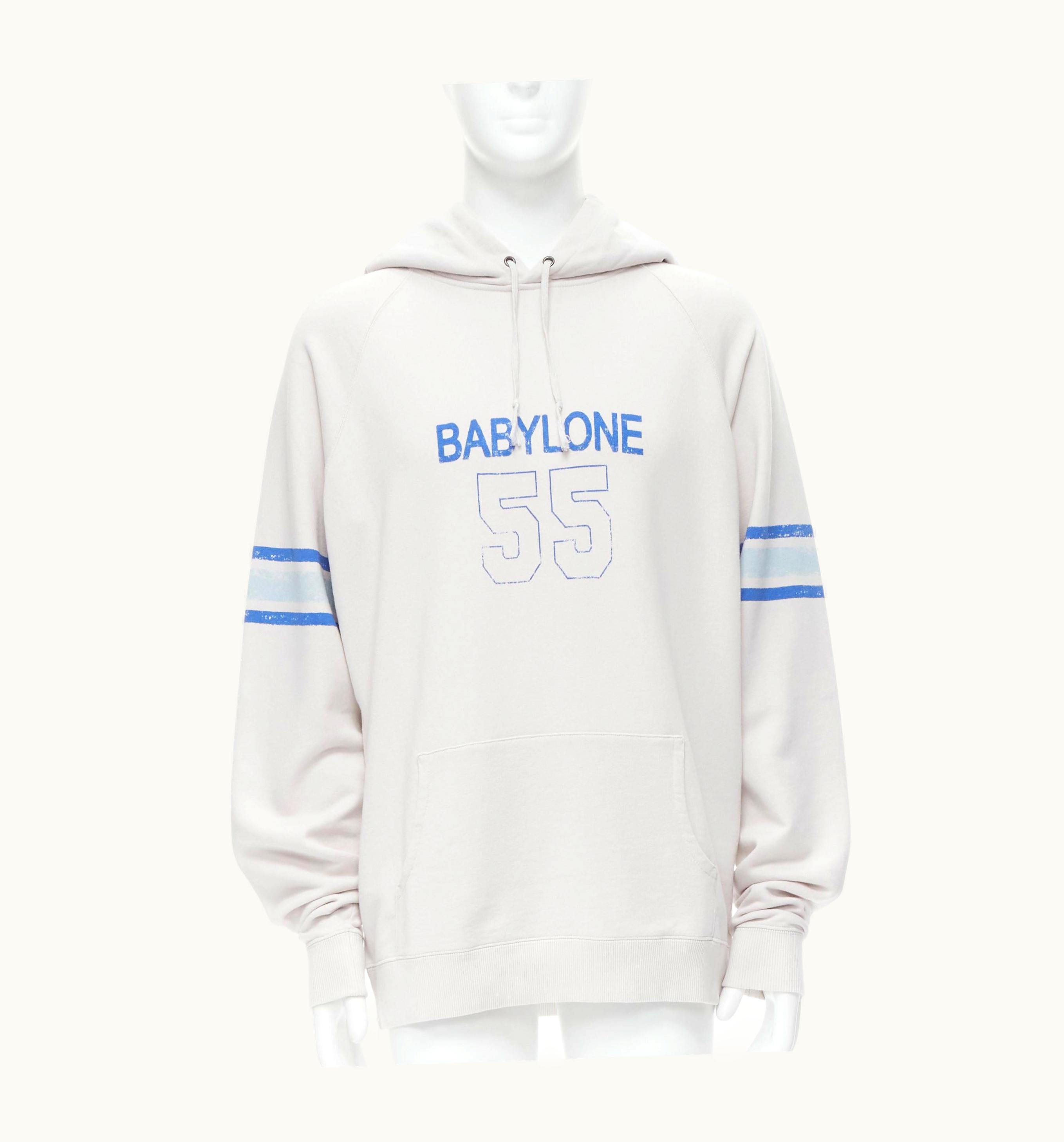 Saint Laurent Saint Laurent 2018 Grey Babylone 55 Vintage Print Hoodie Pullover Xxl