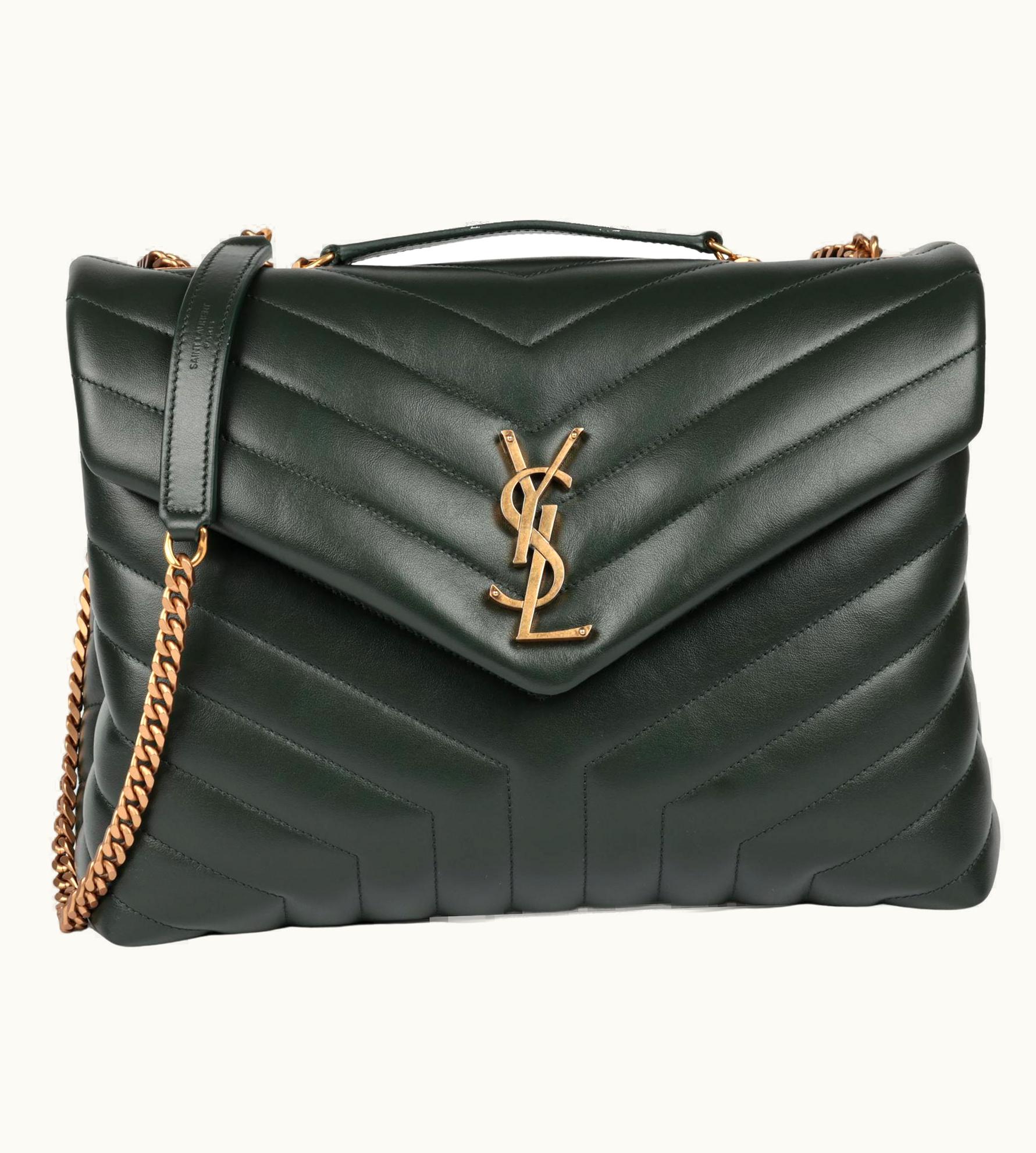 Saint Laurent Saint Laurent Green Y Quilted Calfskin Leather Medium Loulou UZ0586850