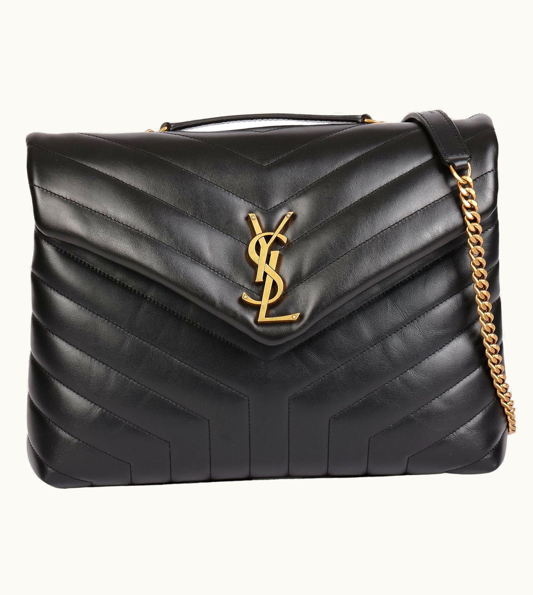 Saint Laurent Saint Laurent Black Y Quilted Calfskin Leather Medium Loulou UZ0586856