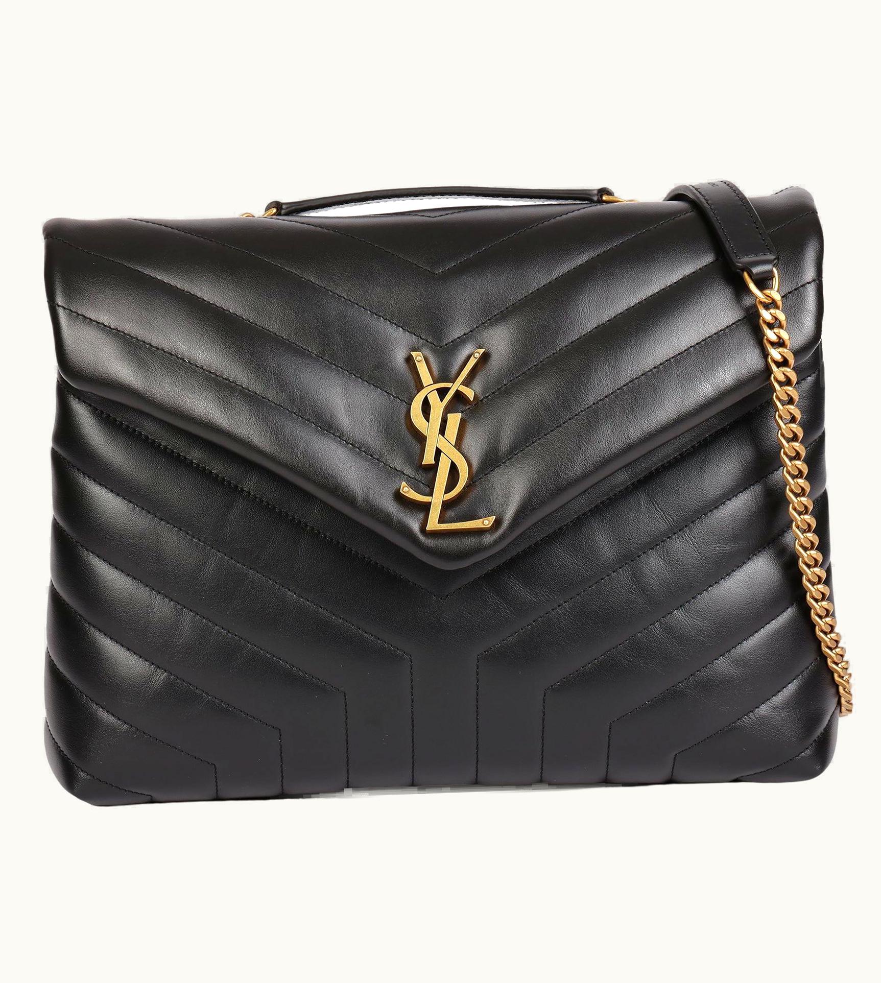 Saint Laurent Saint Laurent Black Y Quilted Calfskin Leather Medium Loulou UZ0586858