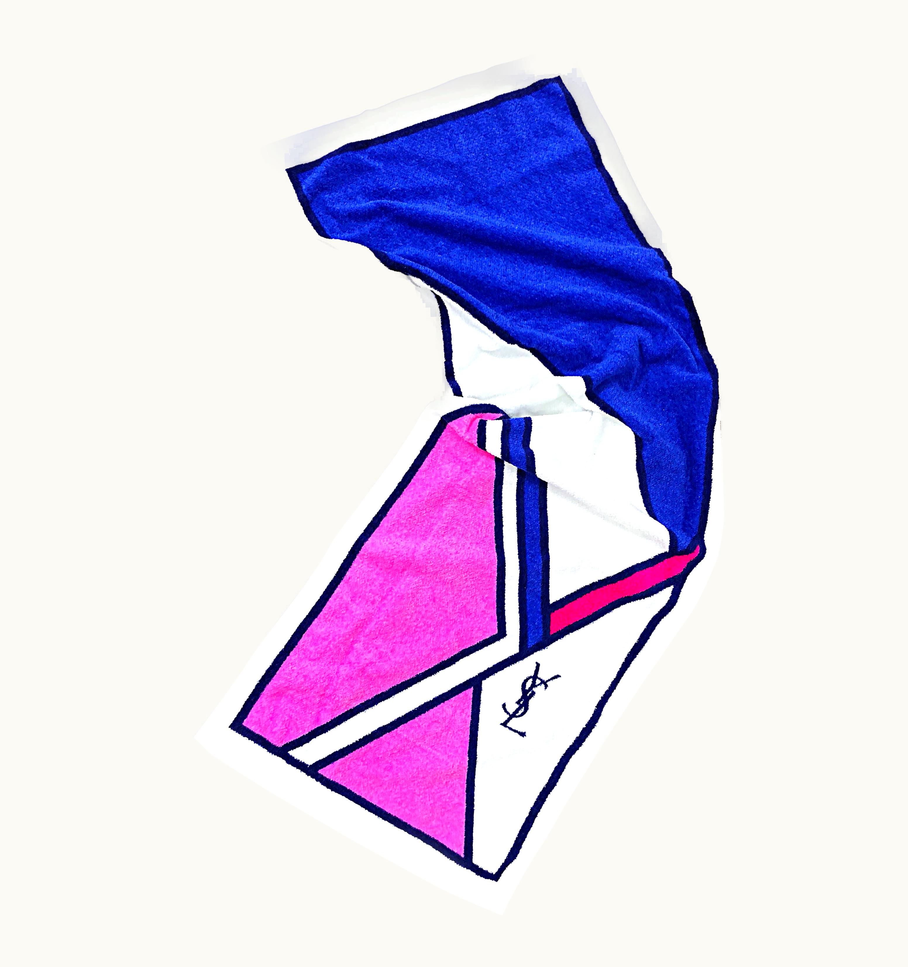 Saint Laurent Vintage Yves Saint Laurent YSL Pink + Purple Logo Workout Towel