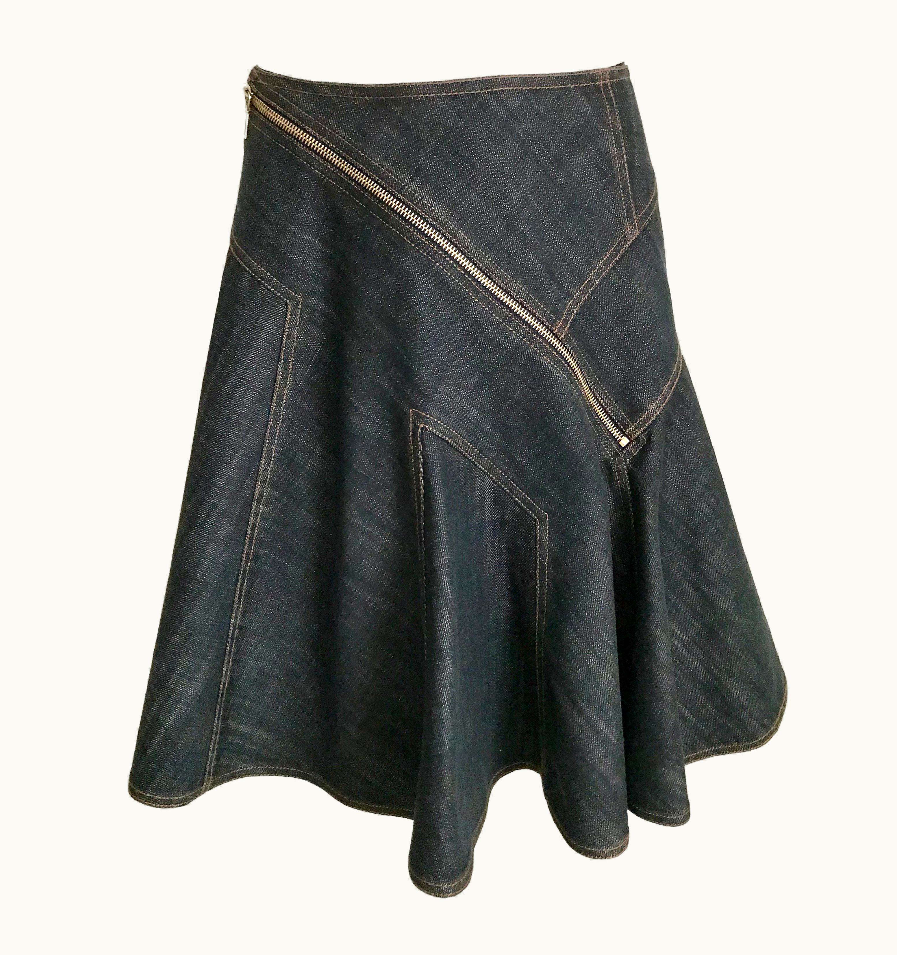 Alaia Alaia Denim Zipper Skirt