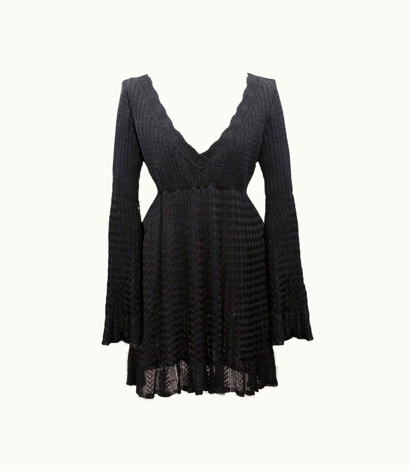 Alaia Azzedine Alaia Black Knit Dress Top 1992