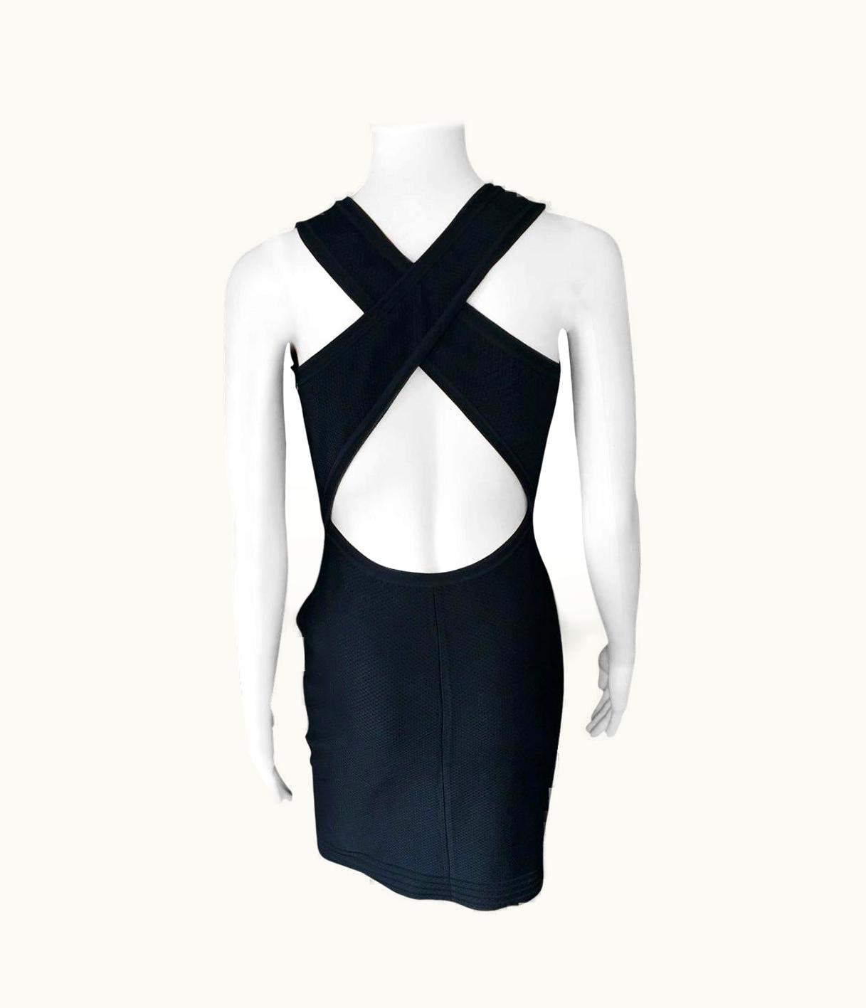 Alaia Azzedine Alaia Bodycon Fitted Open Back Black Dress