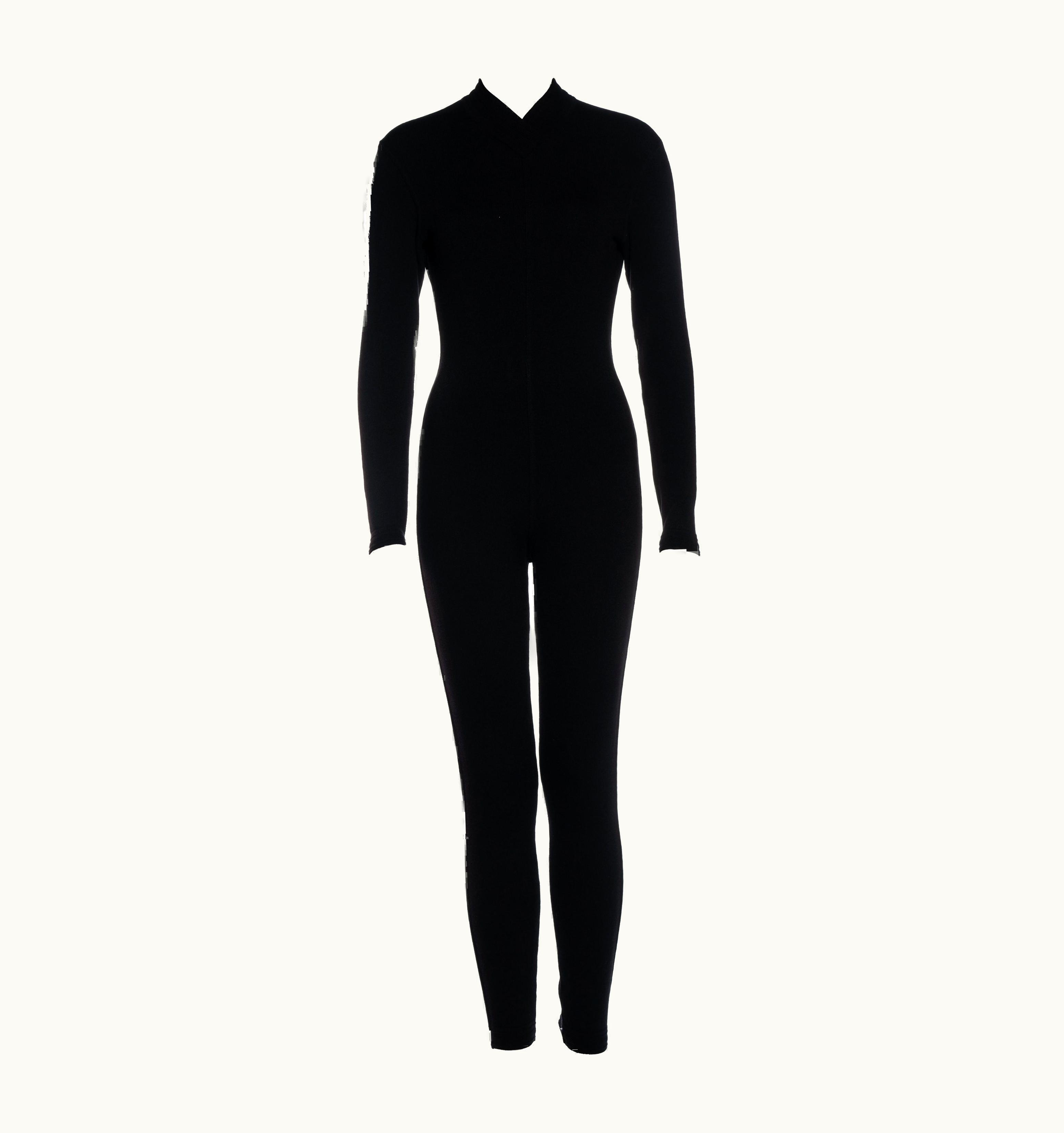 Alaia Azzedine Alaia Black Wool Blend Catsuit, AW 1991