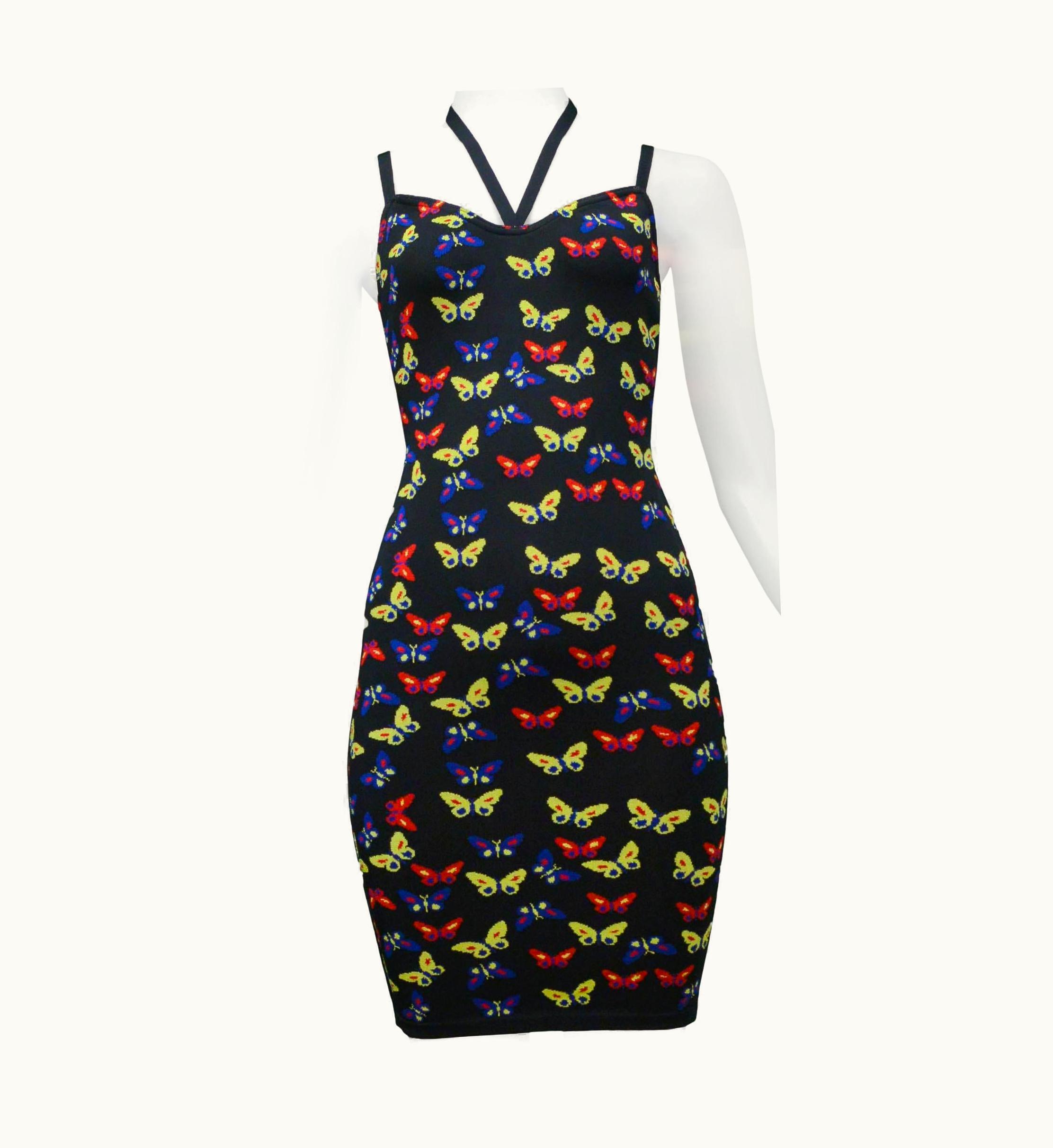 Alaia Azzedine Alaia Iconic Butterly Print Knit Dress 1991