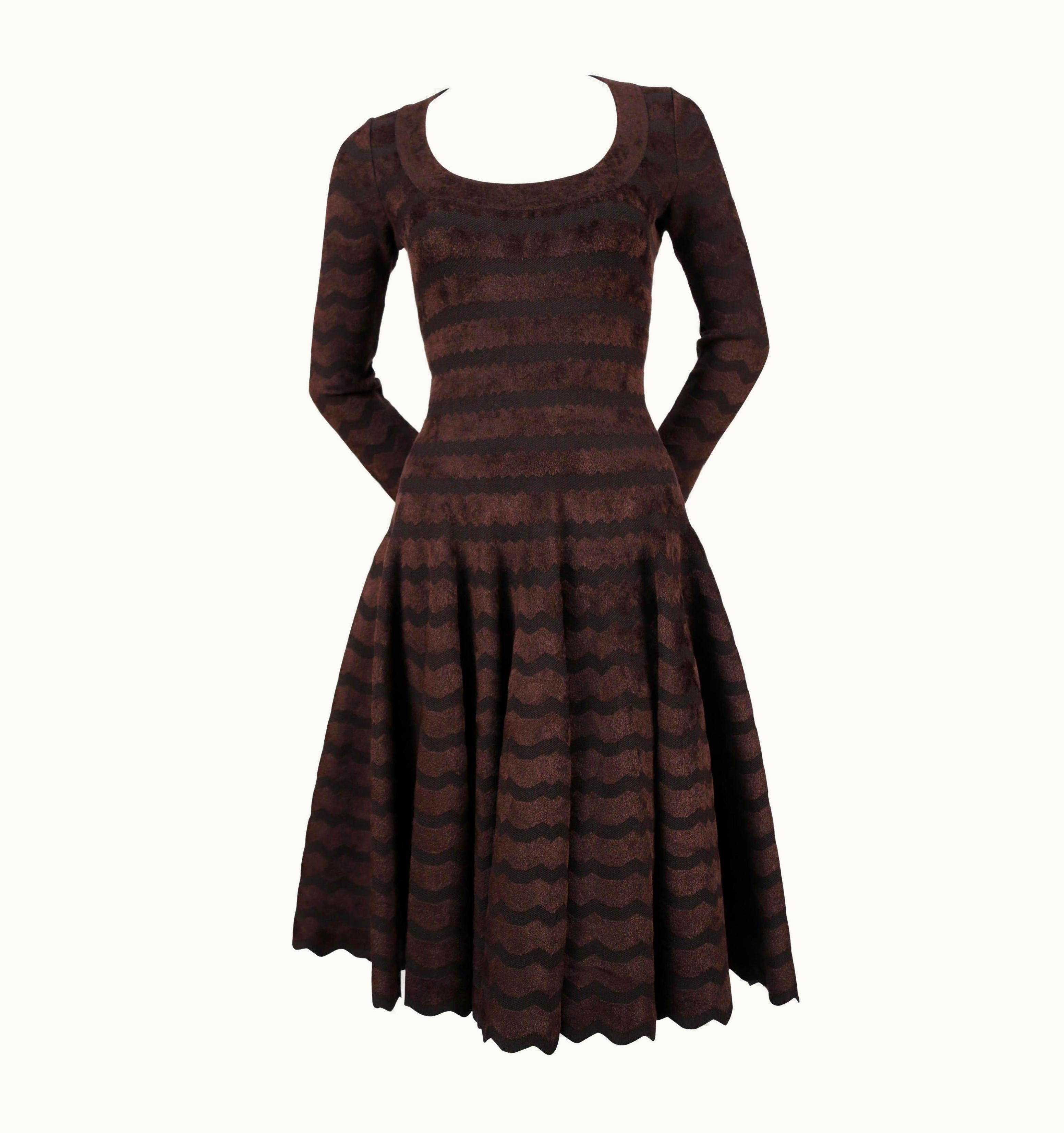 Alaia Unworn Azzedine Alaia Zig Zag Chenille Knit Dress