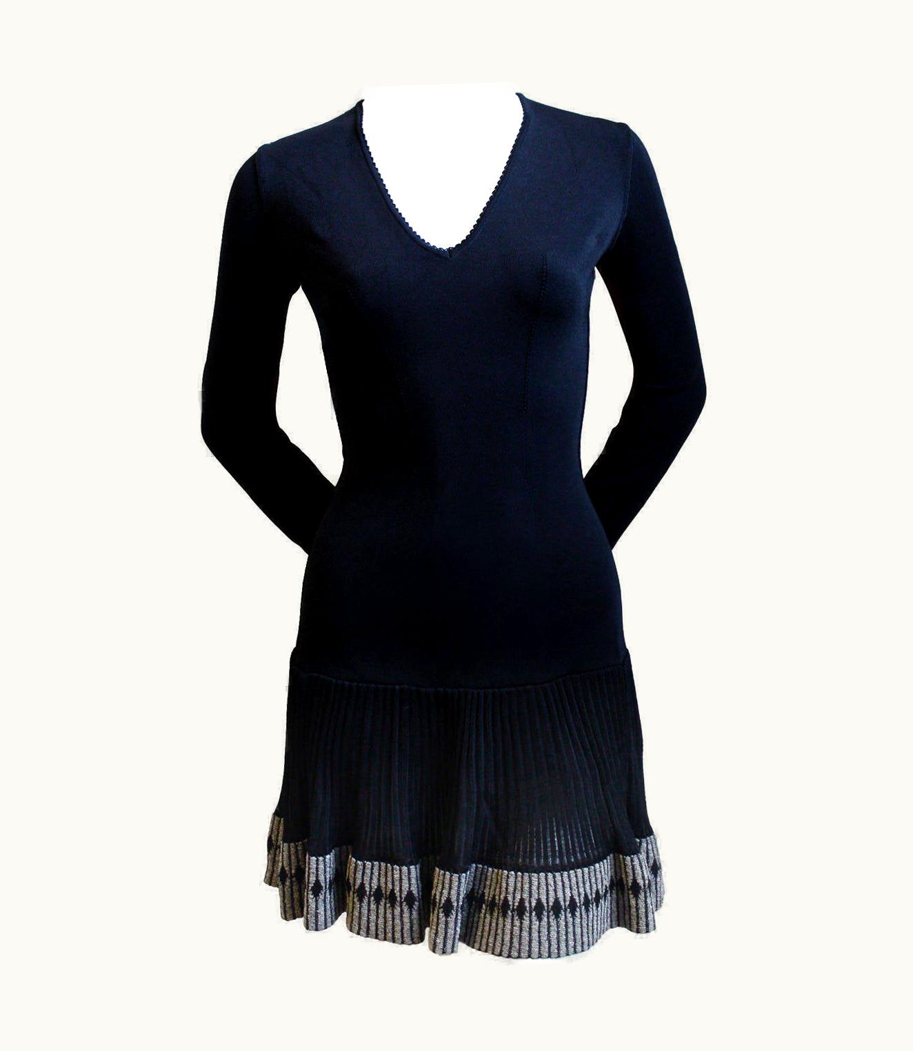 Alaia Azzedine Alaia Black Mini Dress With Ruffled Hemline