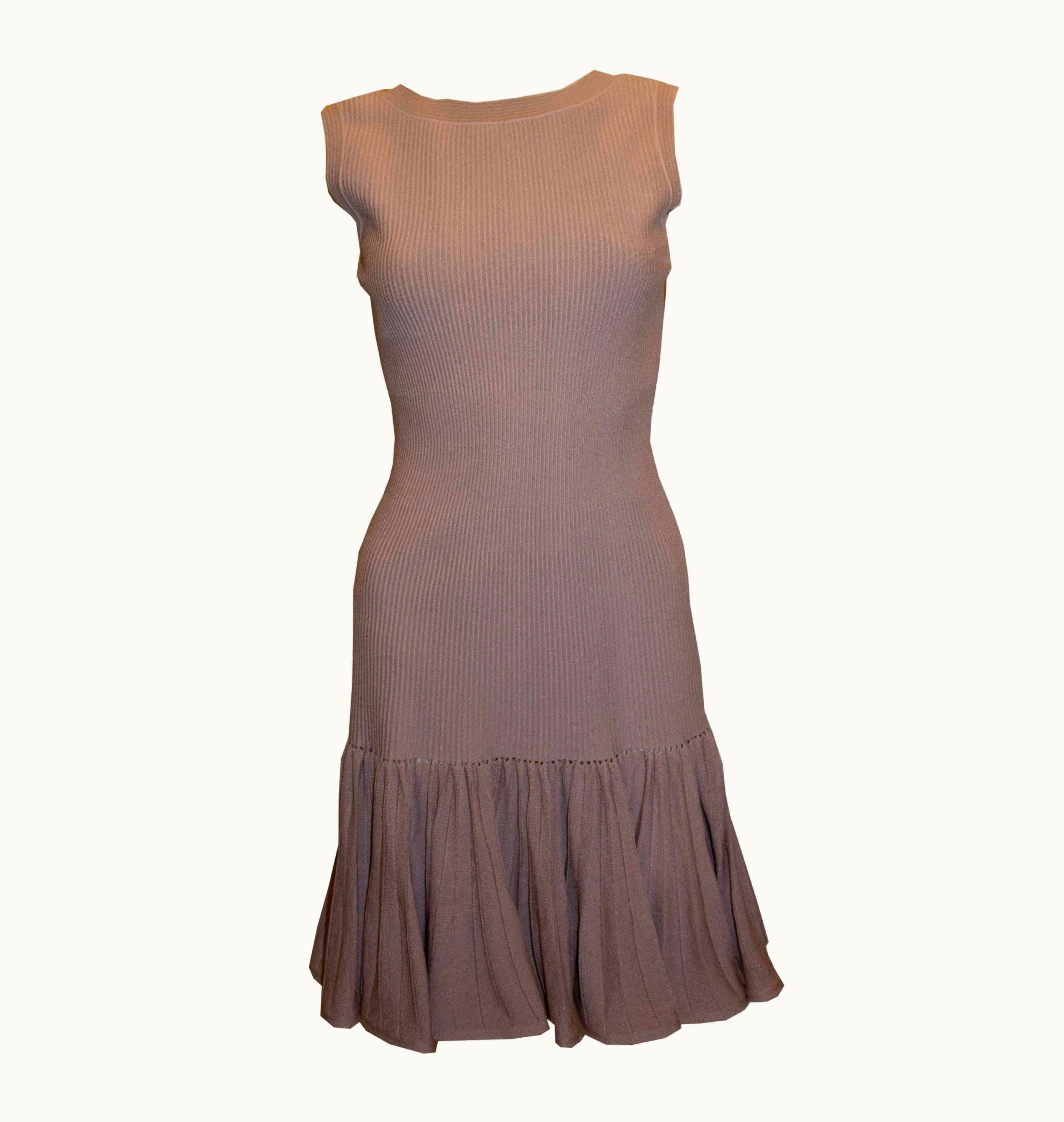 Alaia Azzedine Alaia Paris, Dove Grey Drop Waist Dress