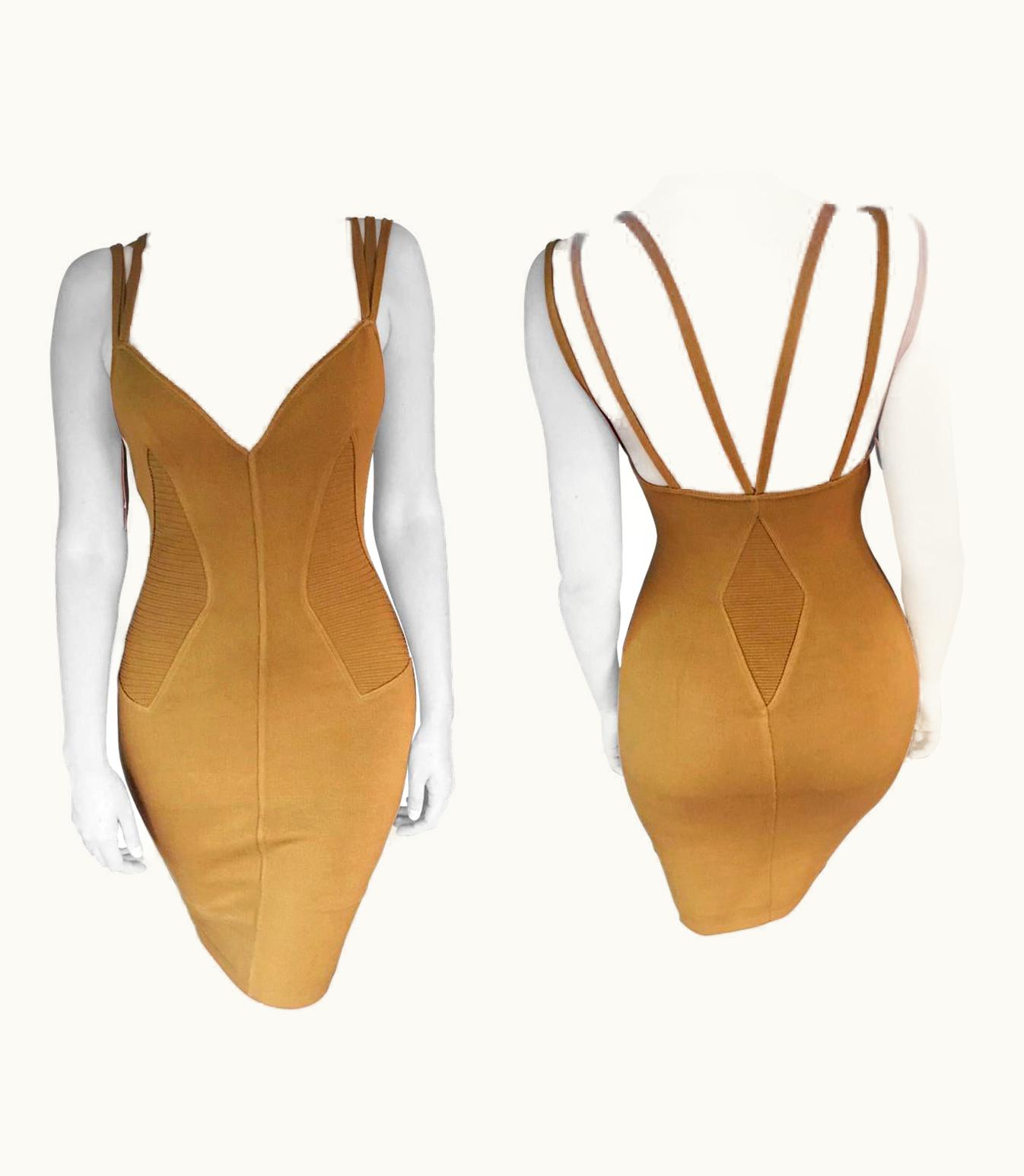 Alaia Azzedine Alaia S/S 1990 Vintage Fitted Bodycon Dress