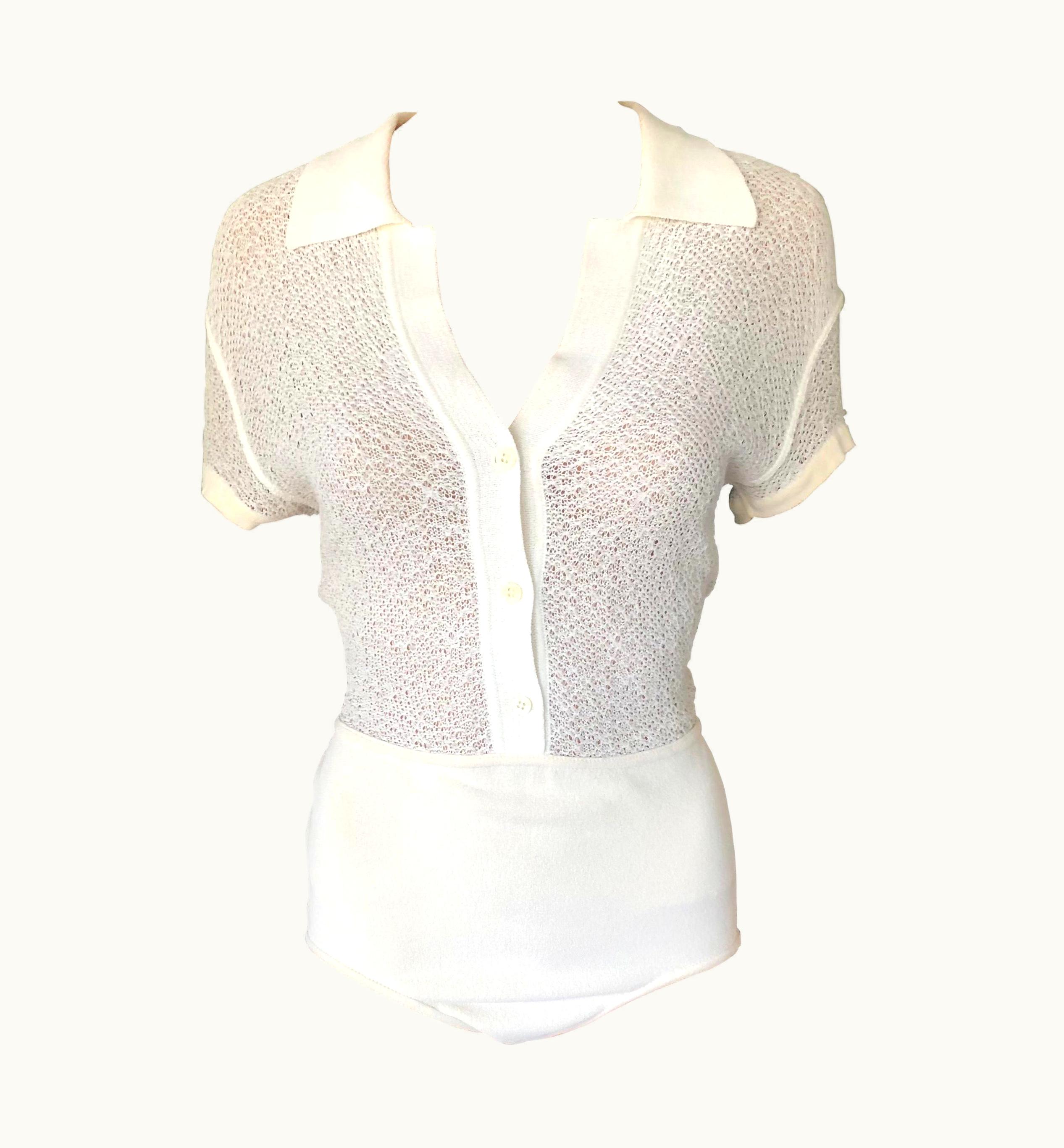 Alaia Azzedine Alaia 1990' Vintage Semi-Sheer Bodysuit Romper