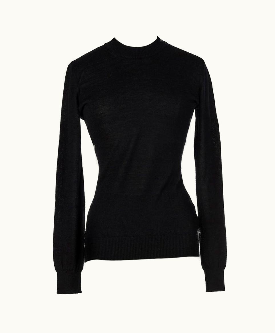 Alaia Early 1990s Azzedine ALAÏA Black Pure Cashmere Mock Neck Sweater Jumper